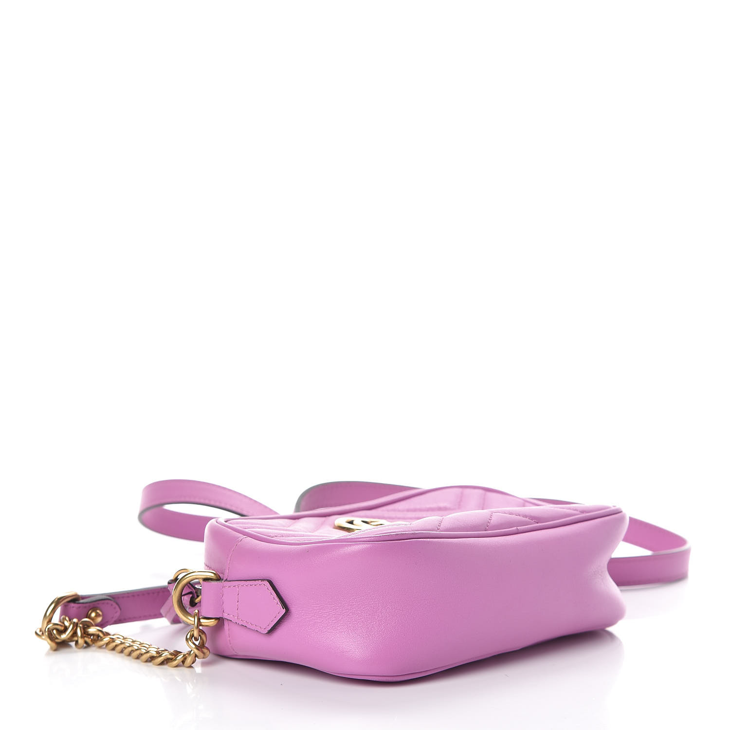 GUCCI Calfskin Matelasse Mini GG Marmont Bag Candy Pink 466121