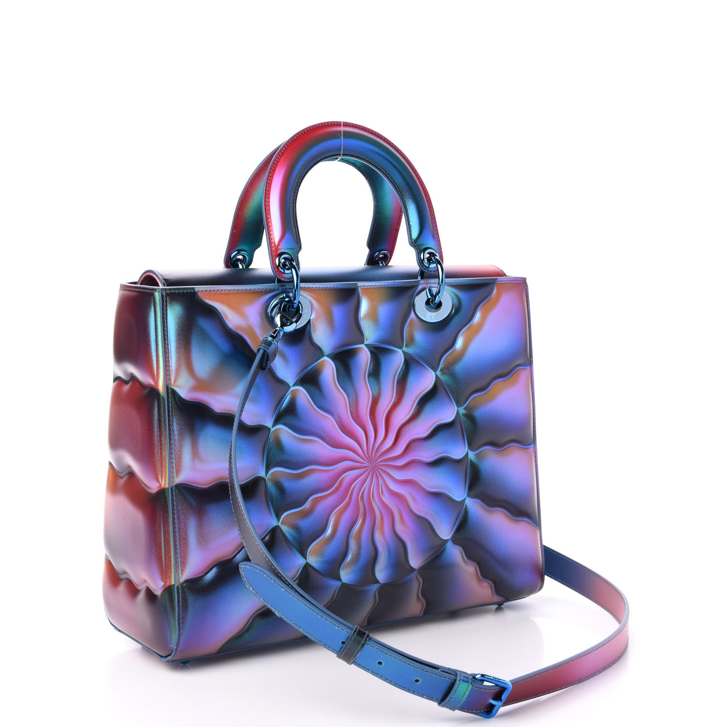 CHRISTIAN DIOR Metallic Iridescent Calfskin Large Judy Chicago Lady Art ...