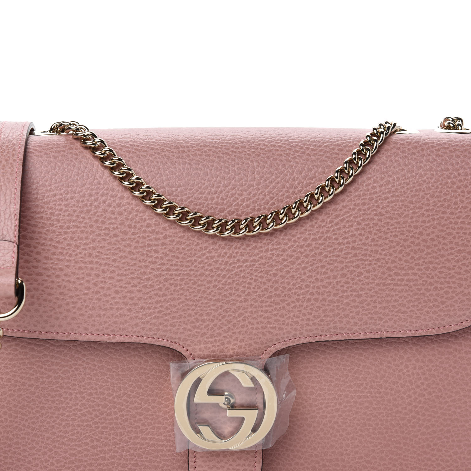 gucci dollar calfskin interlocking g shoulder bag soft pink