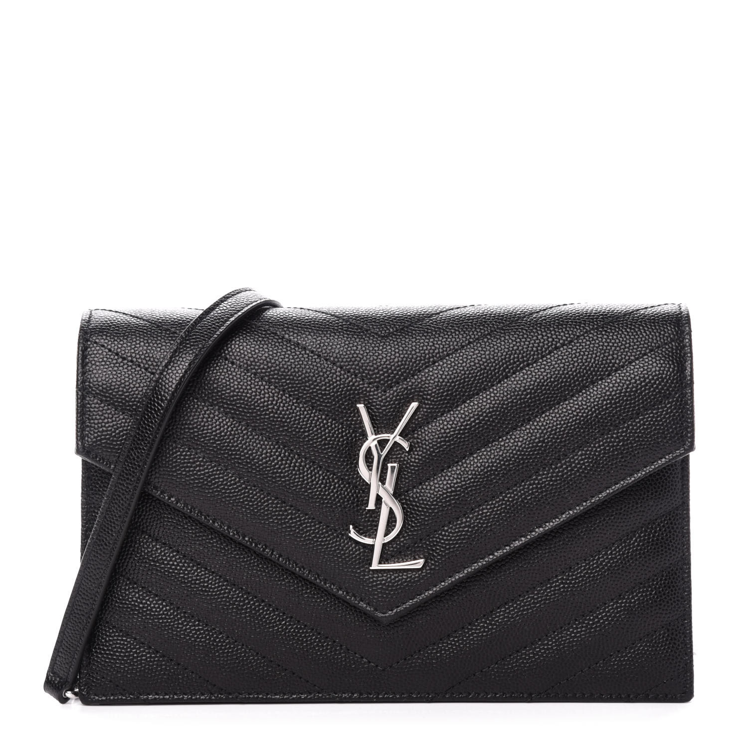 saint laurent black monogramme envelope chain wallet bag