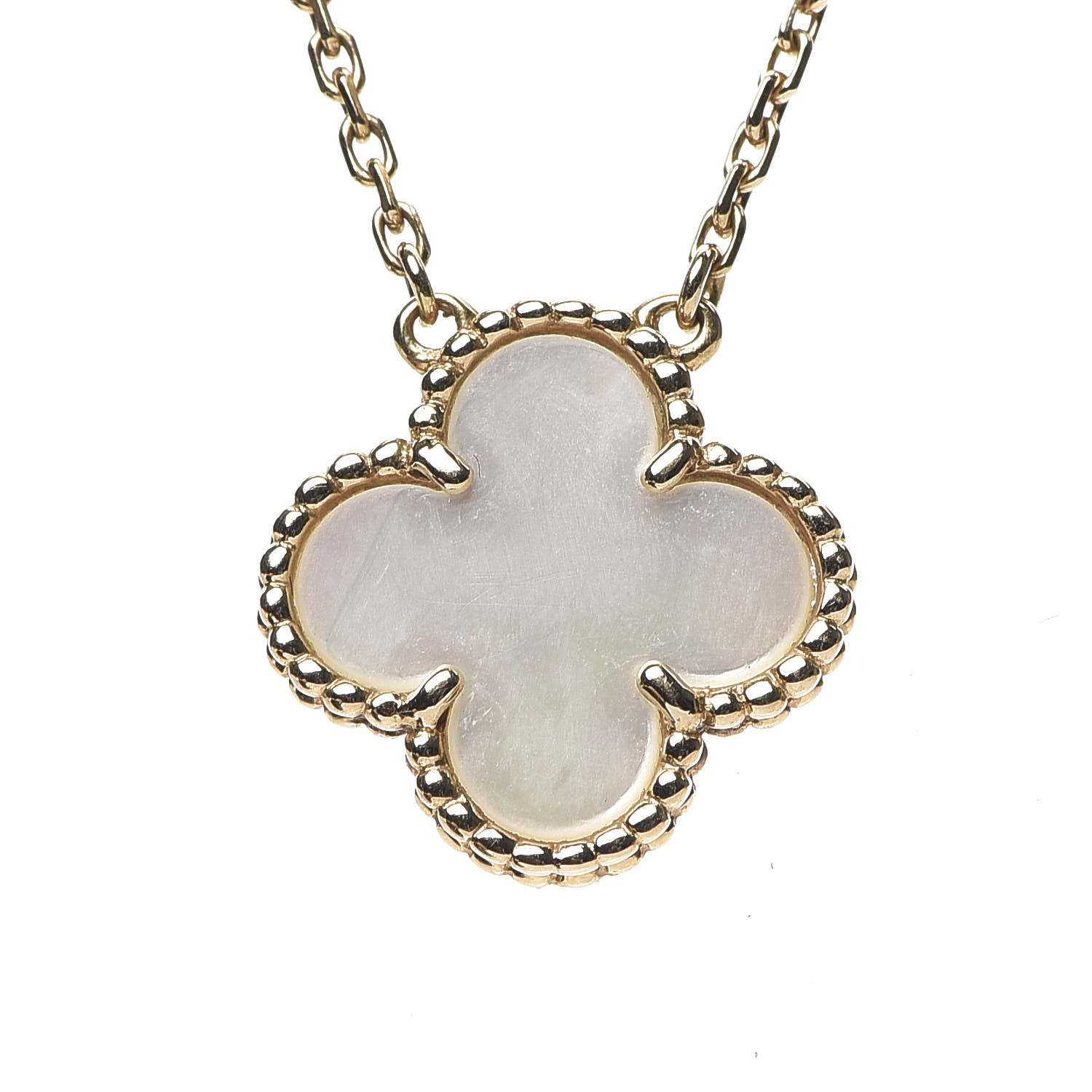 Van Cleef & Arpels 18k Yellow Gold Mother Of Pearl Vintage Alhambra 