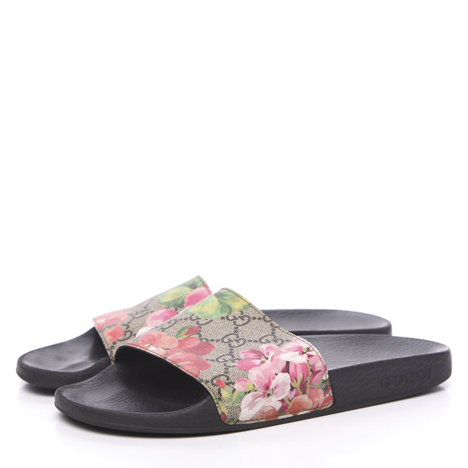 gucci supreme floral slides