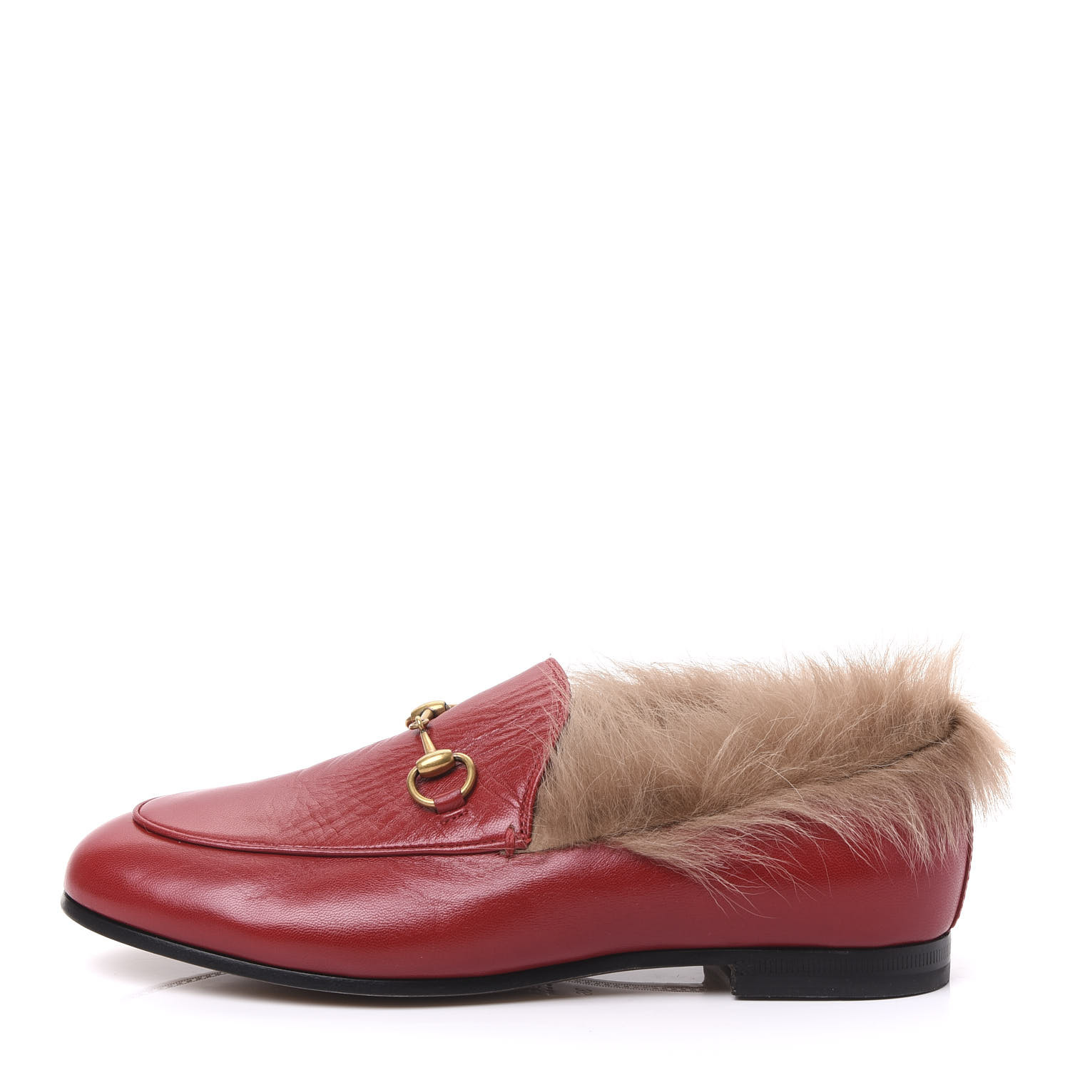 red loafers with fur