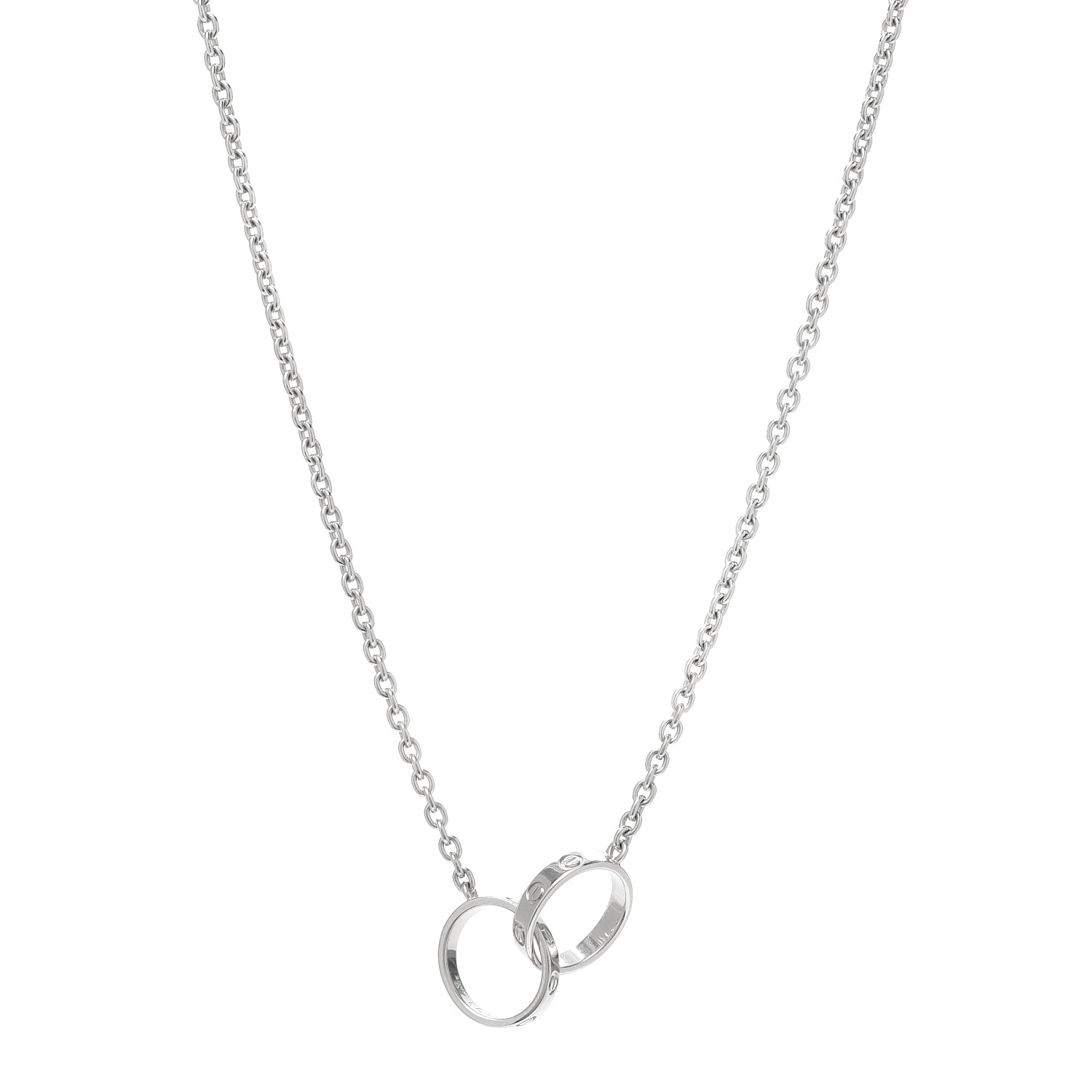 Cartier 18k White Gold Interlocking Love Necklace Fashionphile