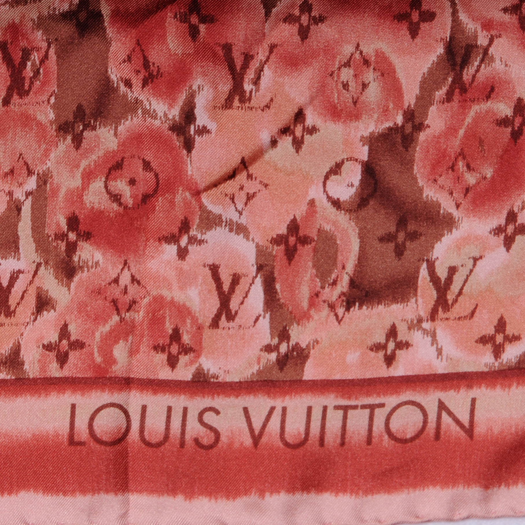 LOUIS VUITTON Silk Summer Ikat Square Scarf Rose Velours 60204