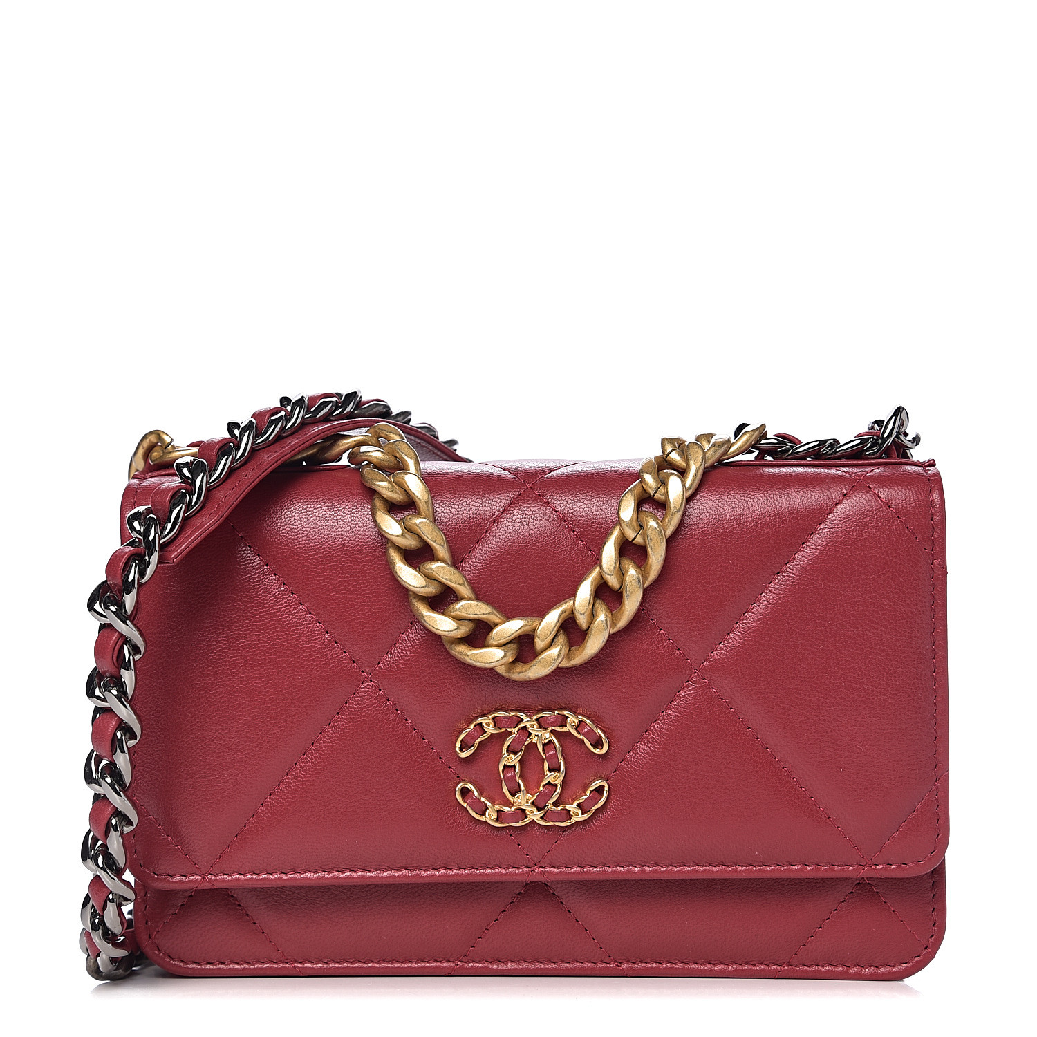 chanel red chain bag