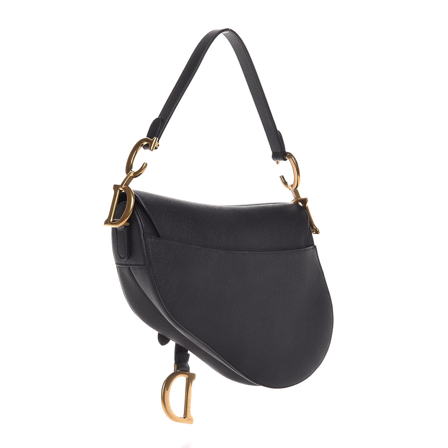 dior black calfskin saddle bag