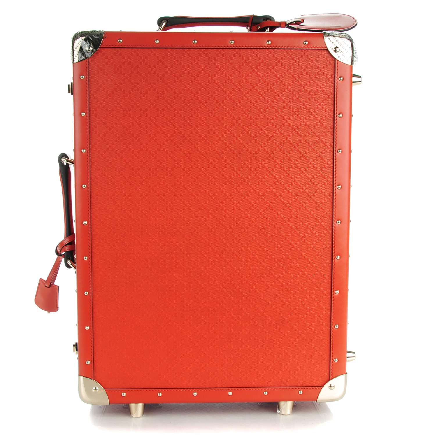 bright orange suitcase