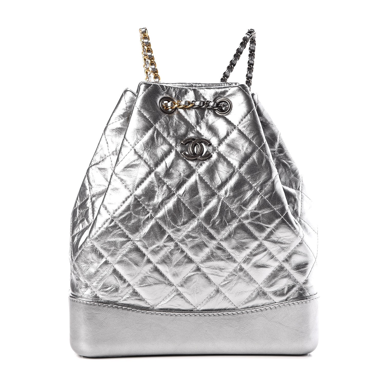 chanel gabrielle backpack silver