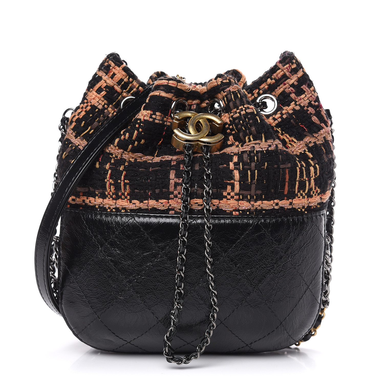 chanel tweed bucket bag