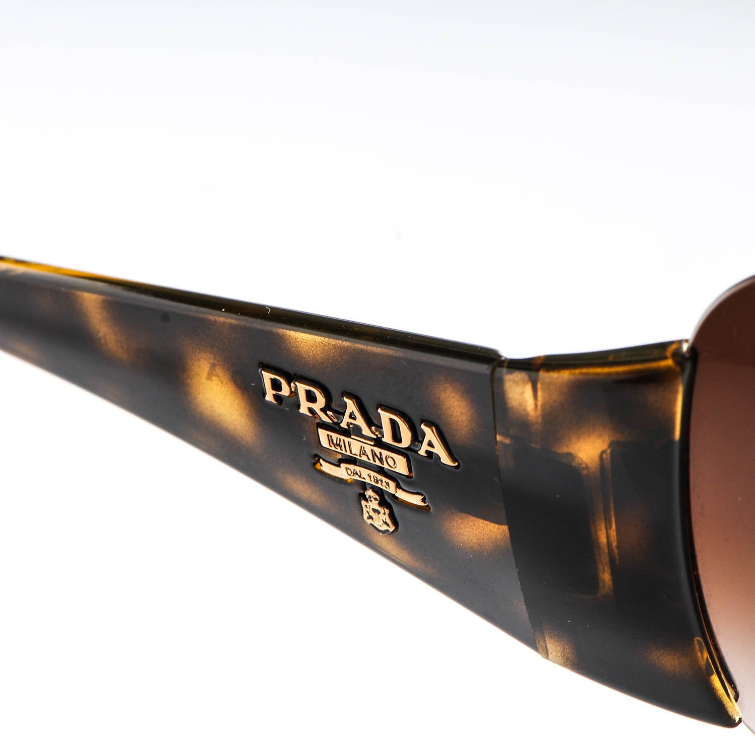 Prada Rimless Shield Sunglasses Spr 22m Tortoise 185044 7602