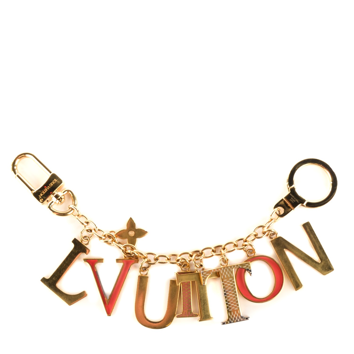 LOUIS VUITTON LV Tag Bag Charm Gold 120728