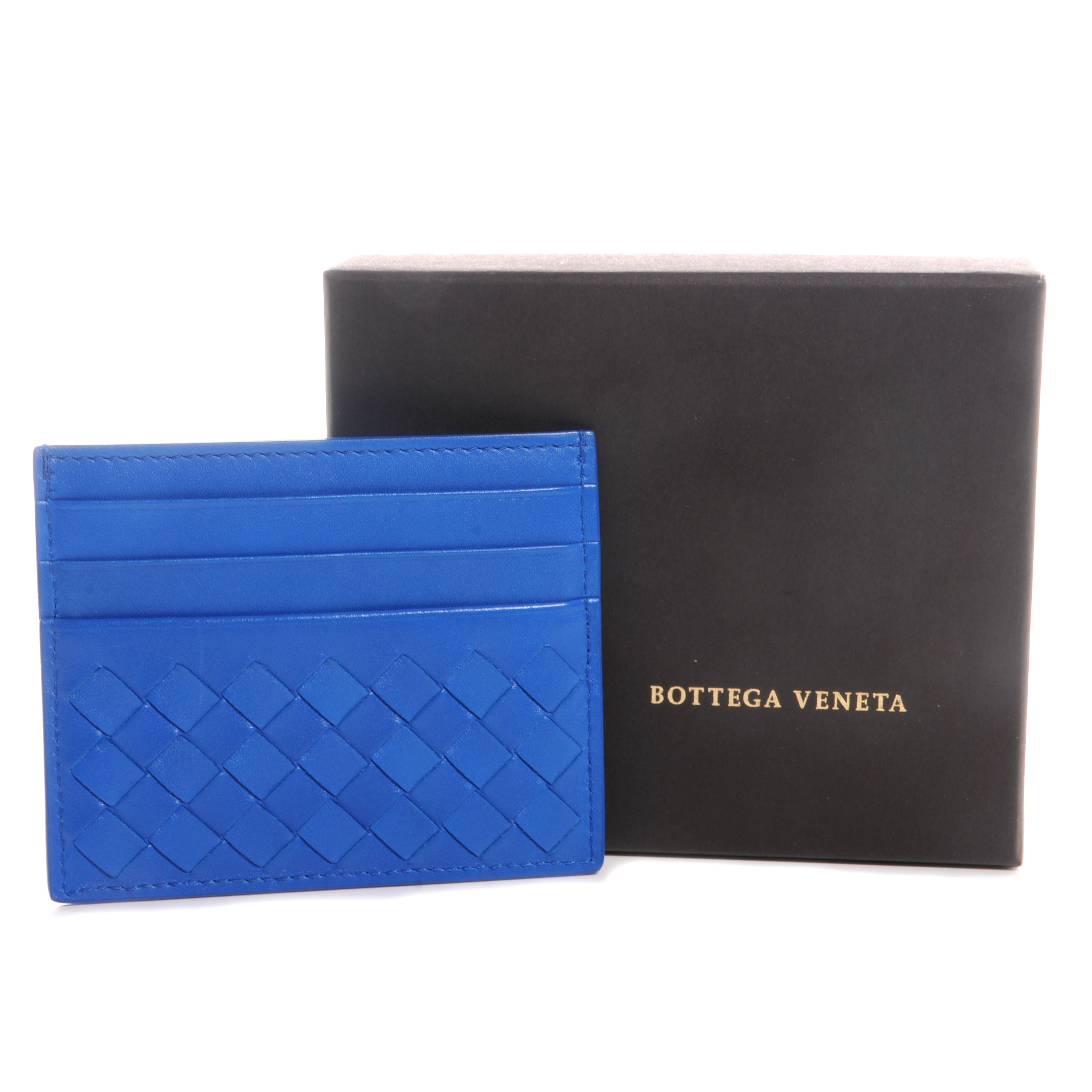 bottega veneta card holder blue