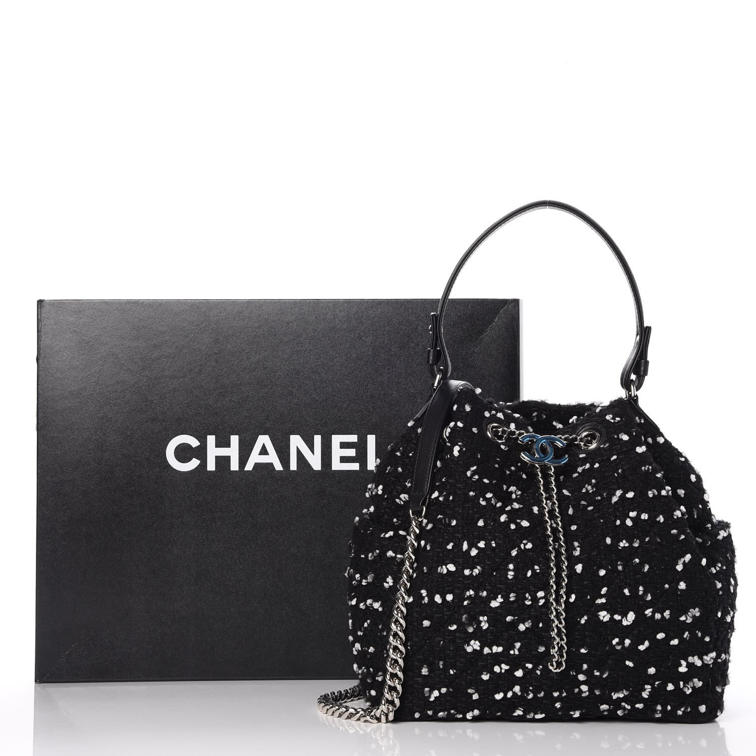 chanel tweed bucket bag