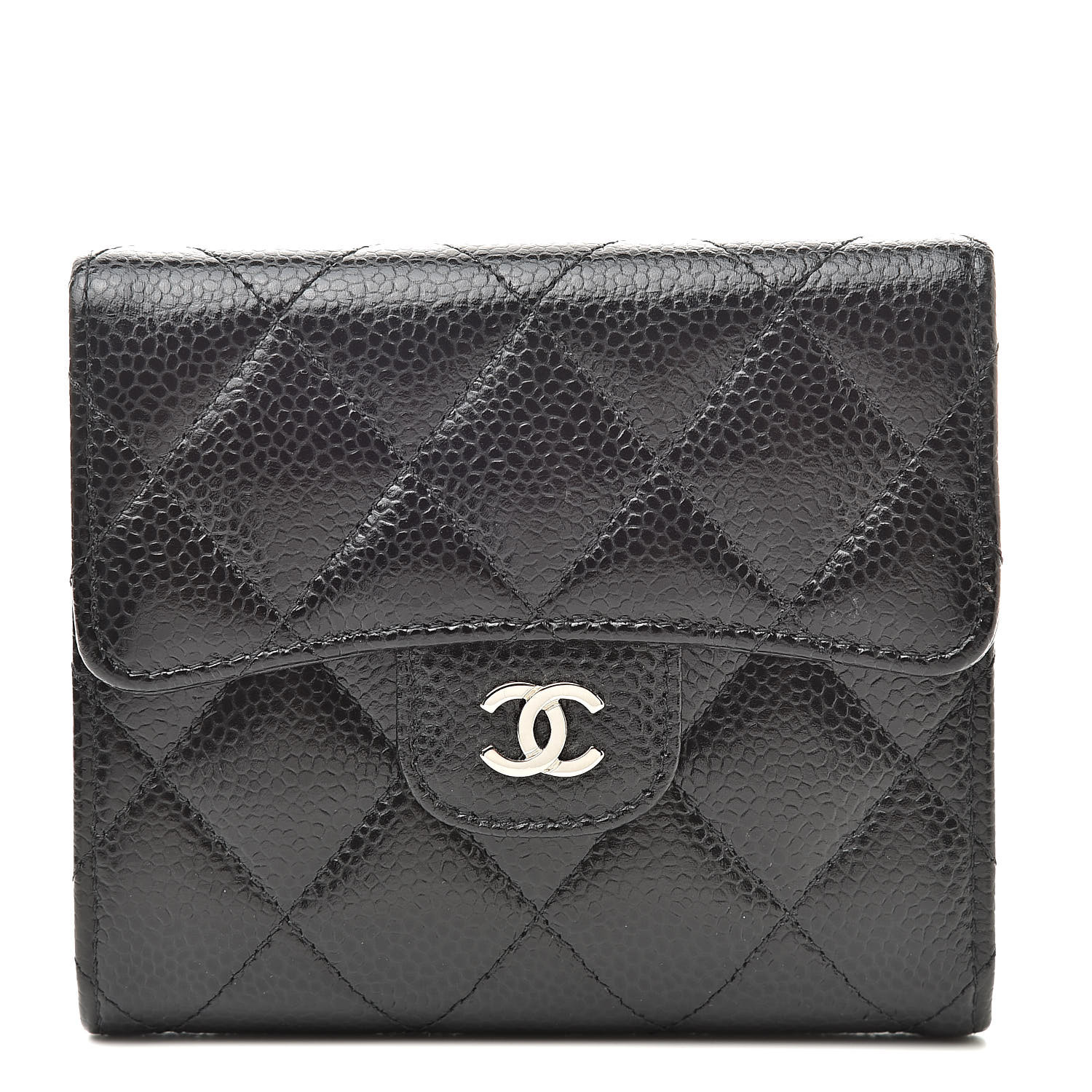 chanel compact wallet caviar