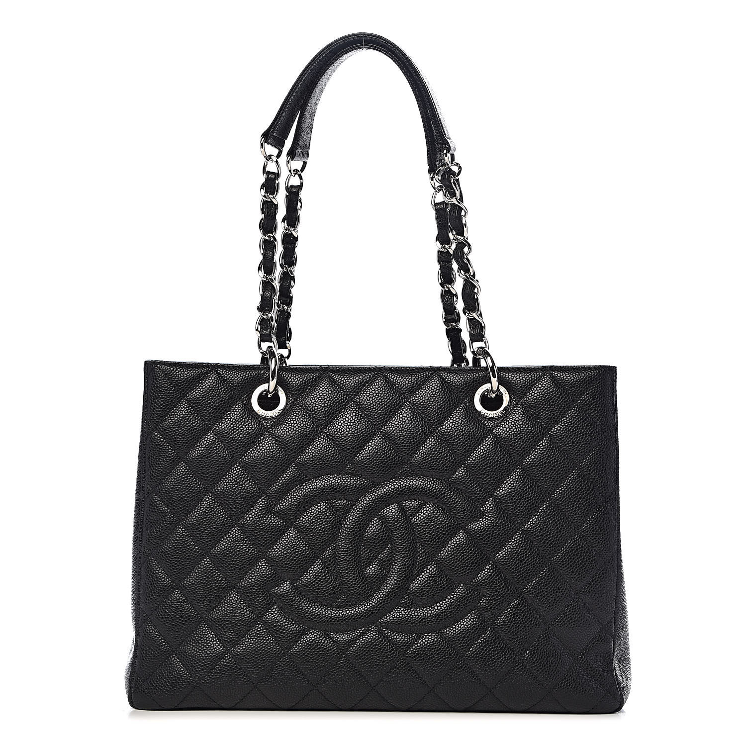 chanel caviar quilted grand shopping tote gst black