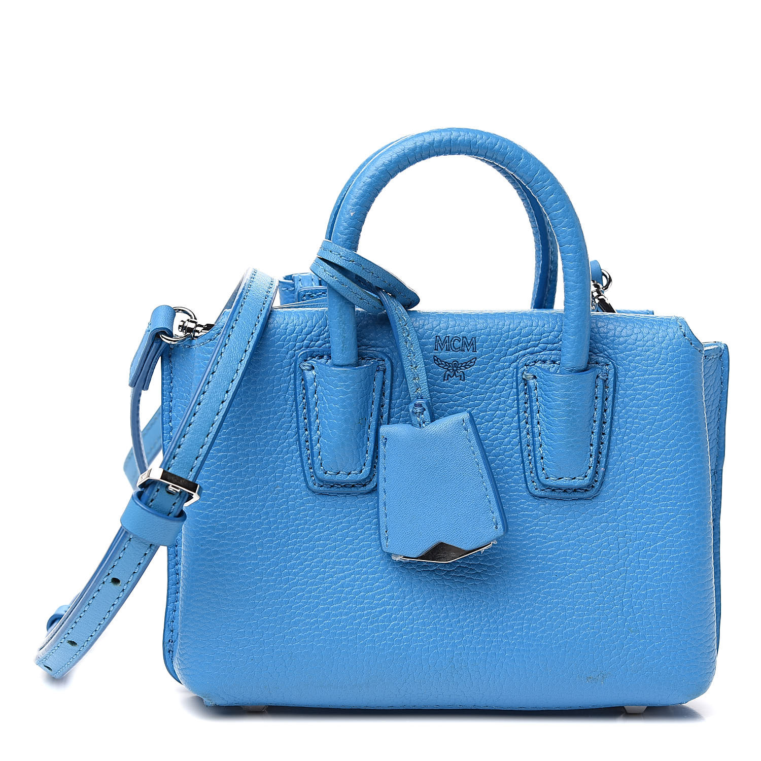 mcm blue handbag