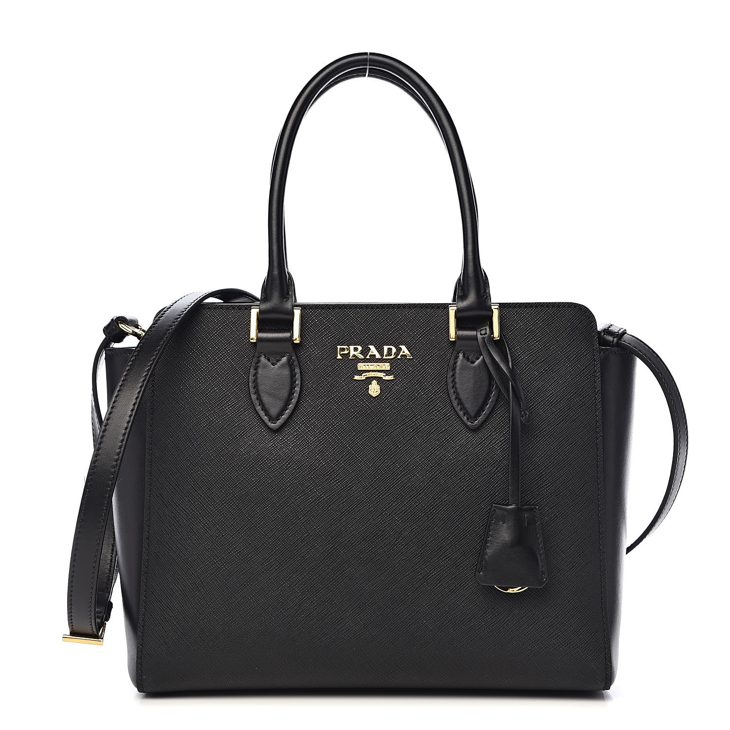 PRADA Saffiano Soft Calfskin Tote Black 516730