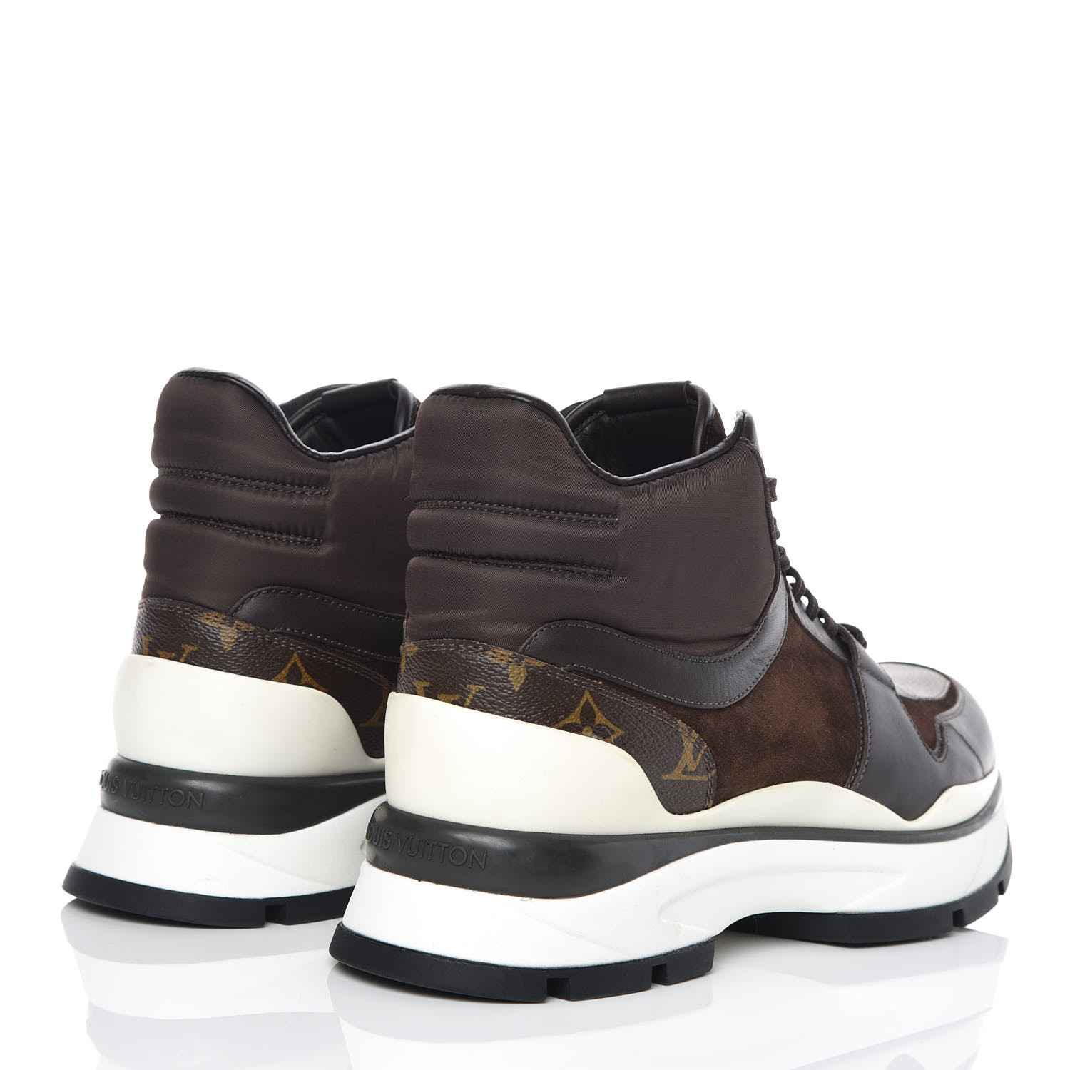 LOUIS VUITTON Monogram Nylon Mens Kick-Off Sneaker Boots 7.5 388318