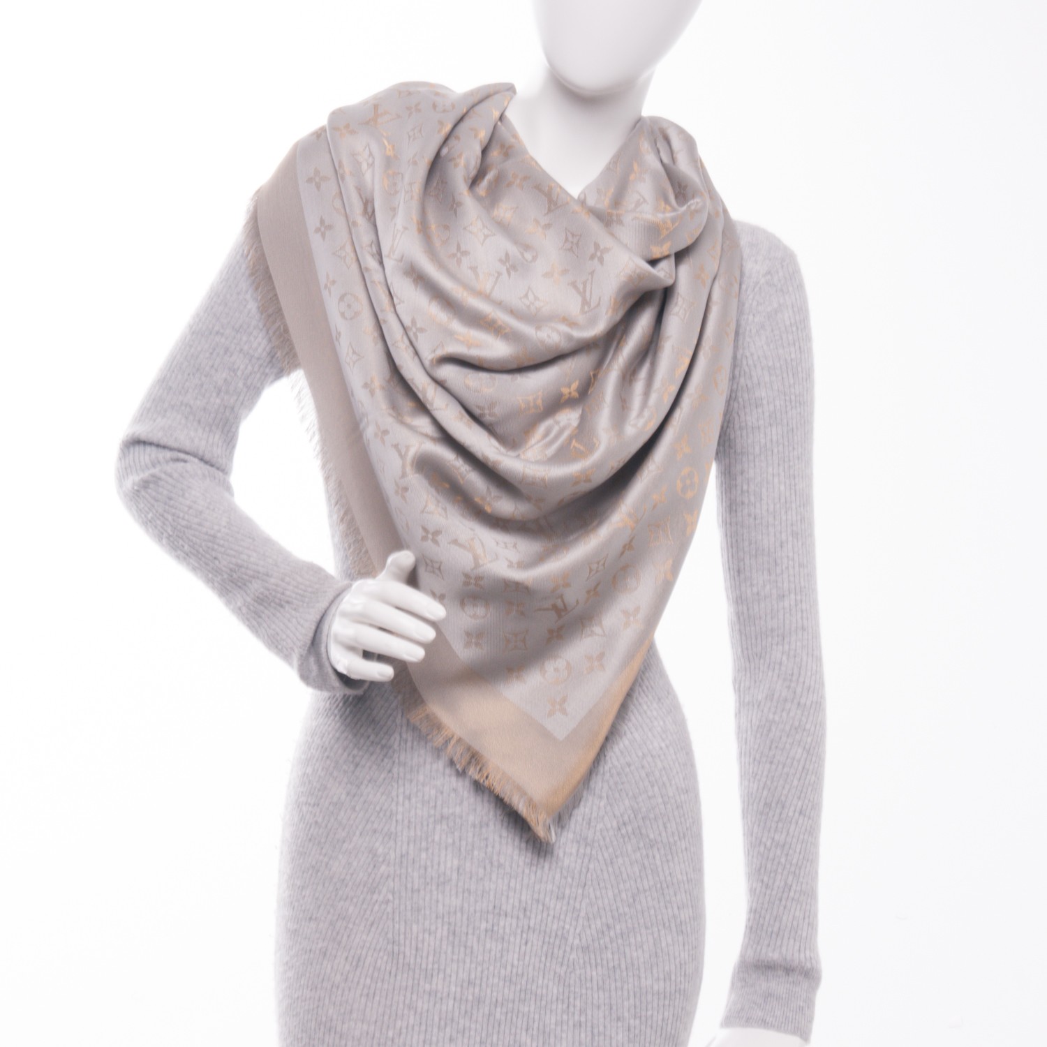 Lv Monogram Shine Silk/wool Scarf/shawl
