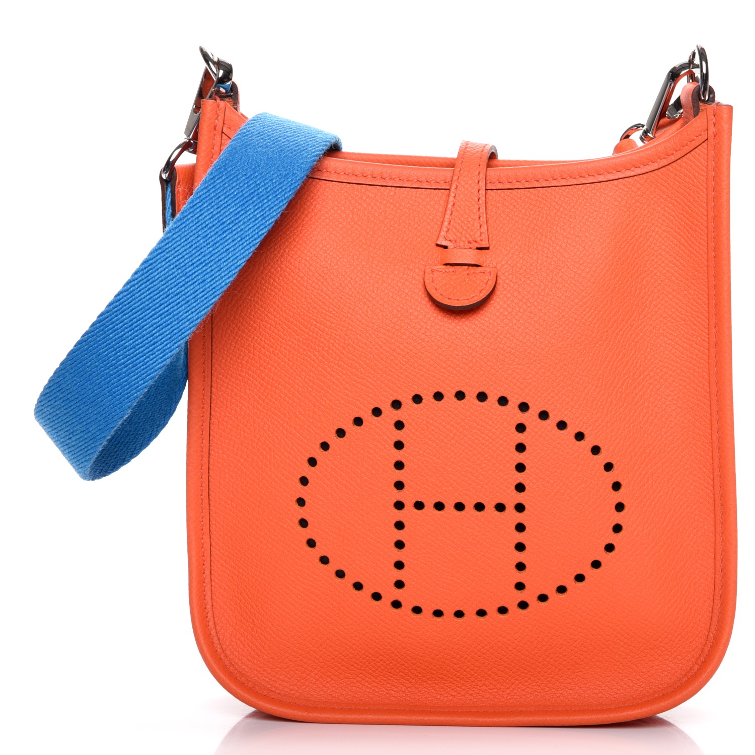 HERMES Epsom Amazone Evelyne TPM Orange Poppy Bleu Zanzibar 215948