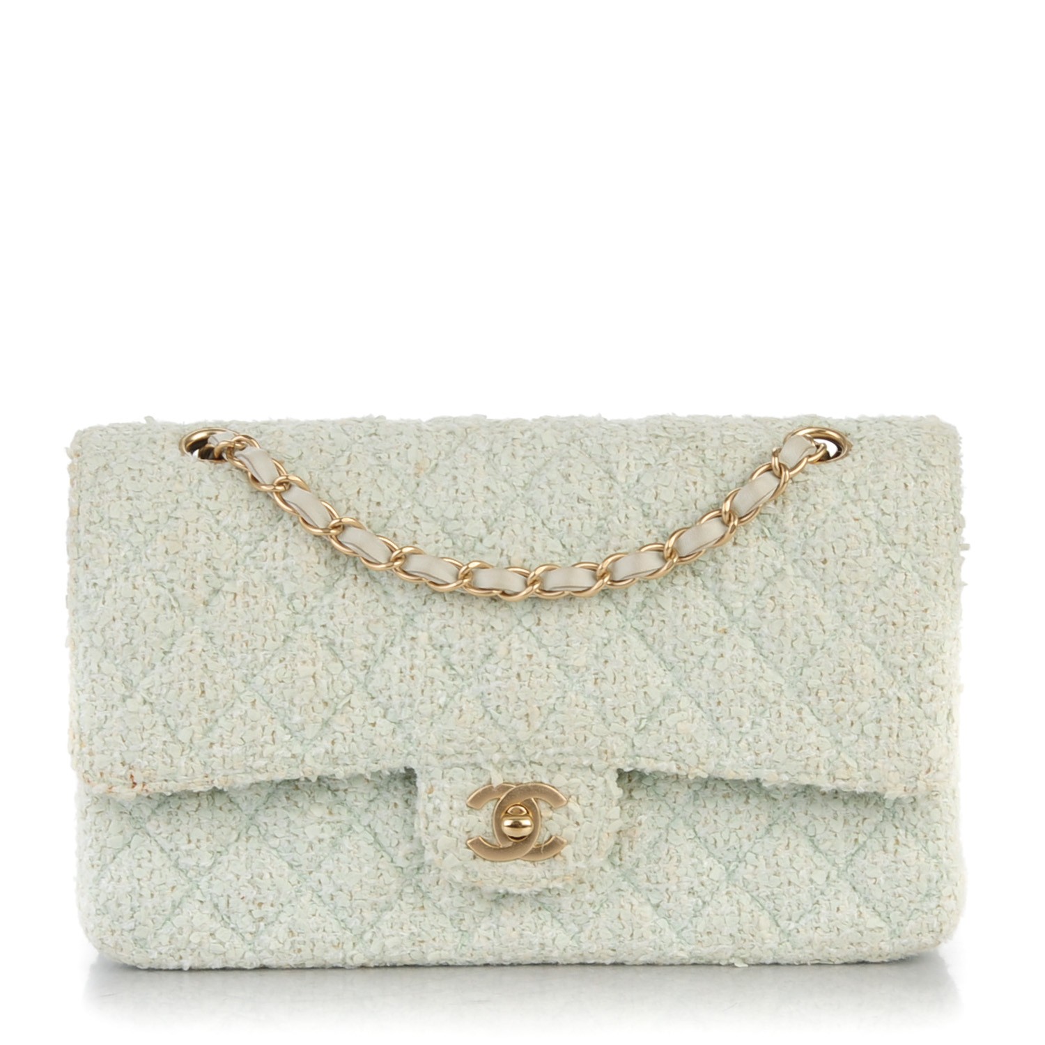 tweed double flap shoulder bag pedro