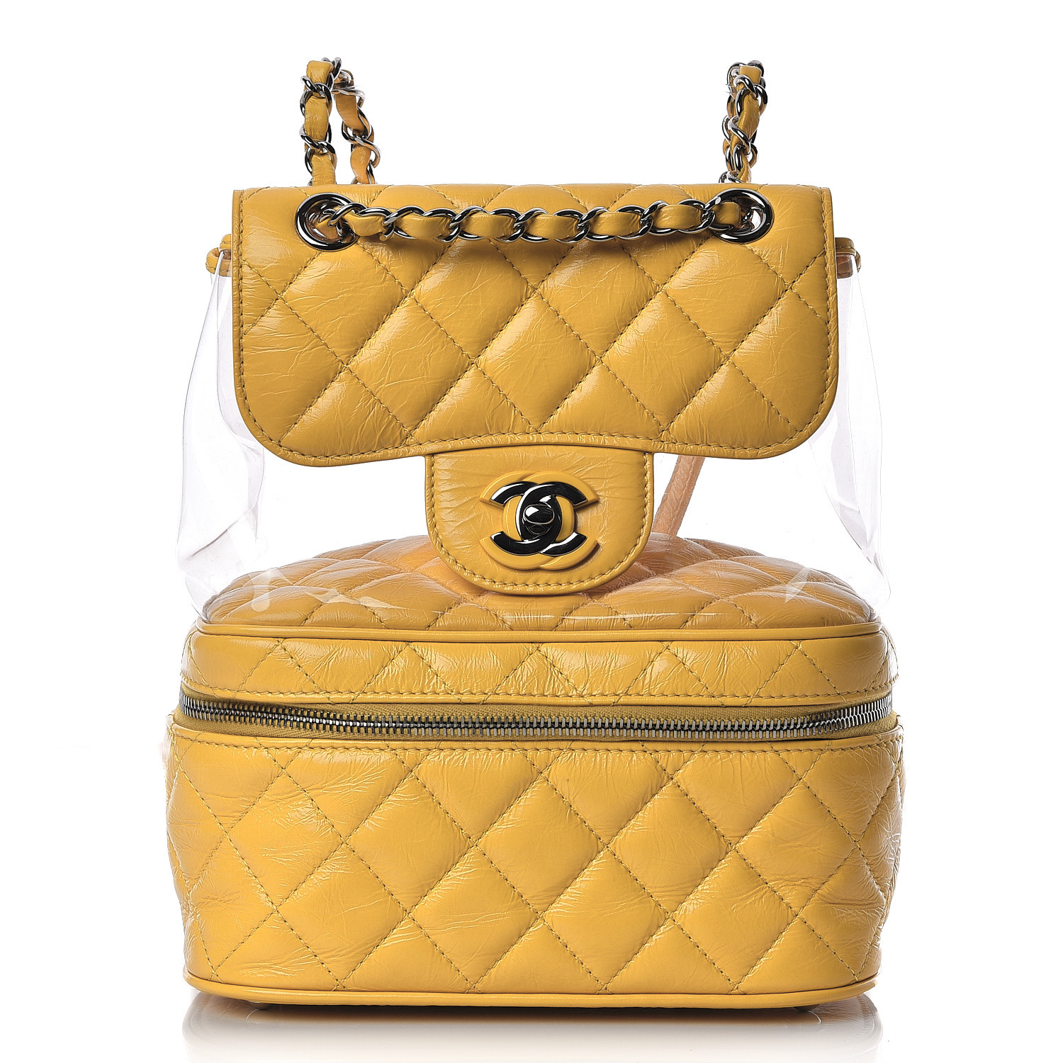 chanel crumpled calfskin pvc backpack