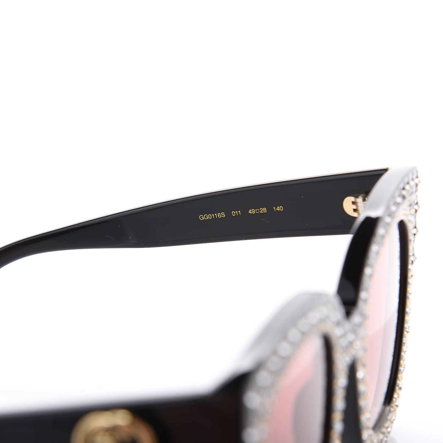 Gucci Acetate Stars Cat Eye Sunglasses Gg0116s Black 406076