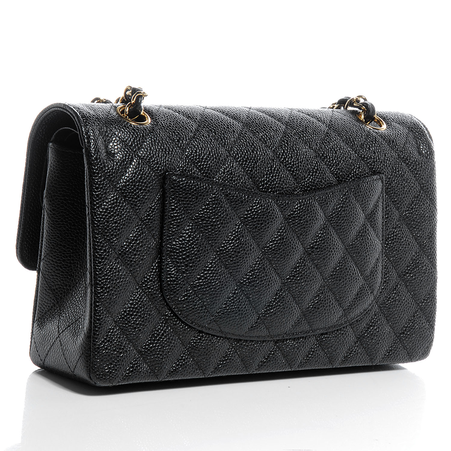 CHANEL Caviar Quilted Medium Double Flap Black 57597