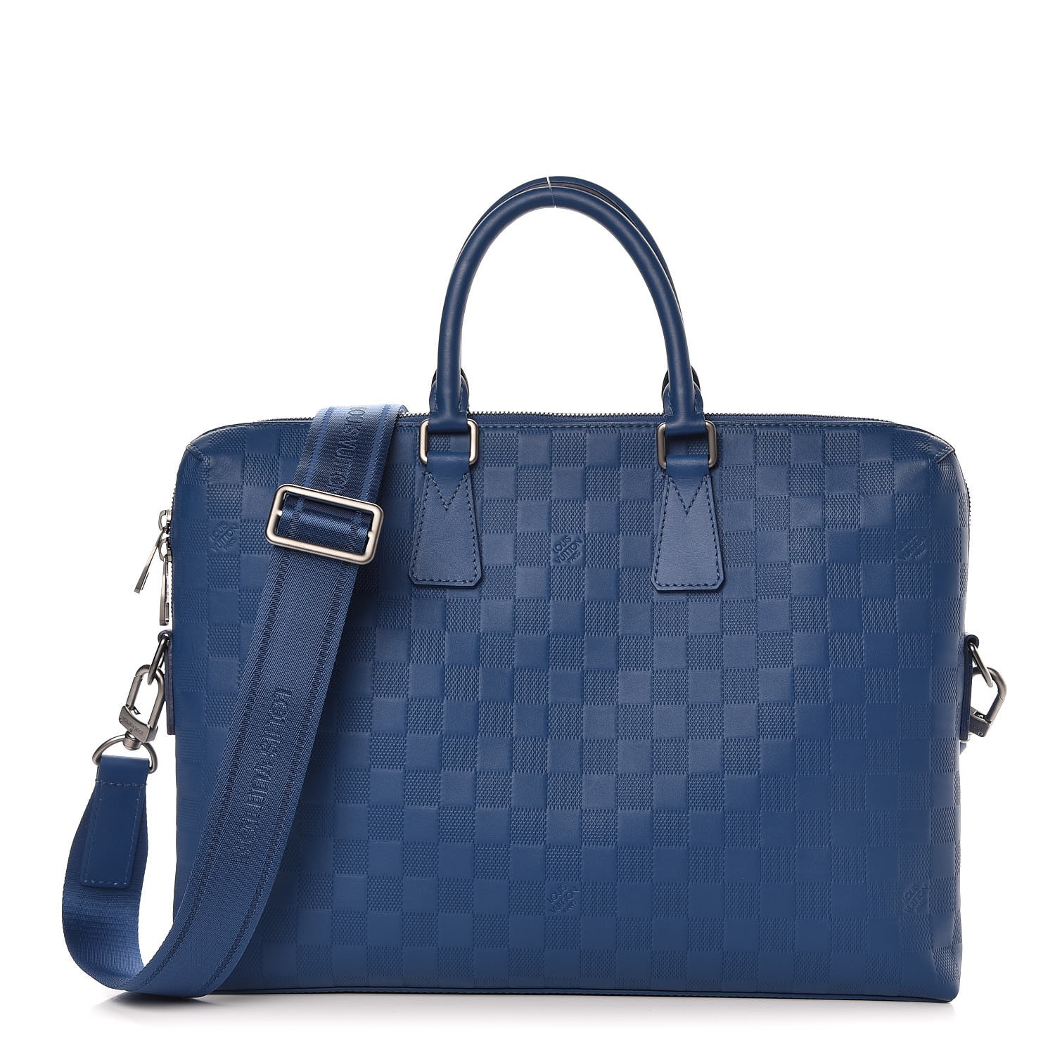 Louis Vuitton Porte-documents Jour Bag Damier Infini Leather Blue Auction