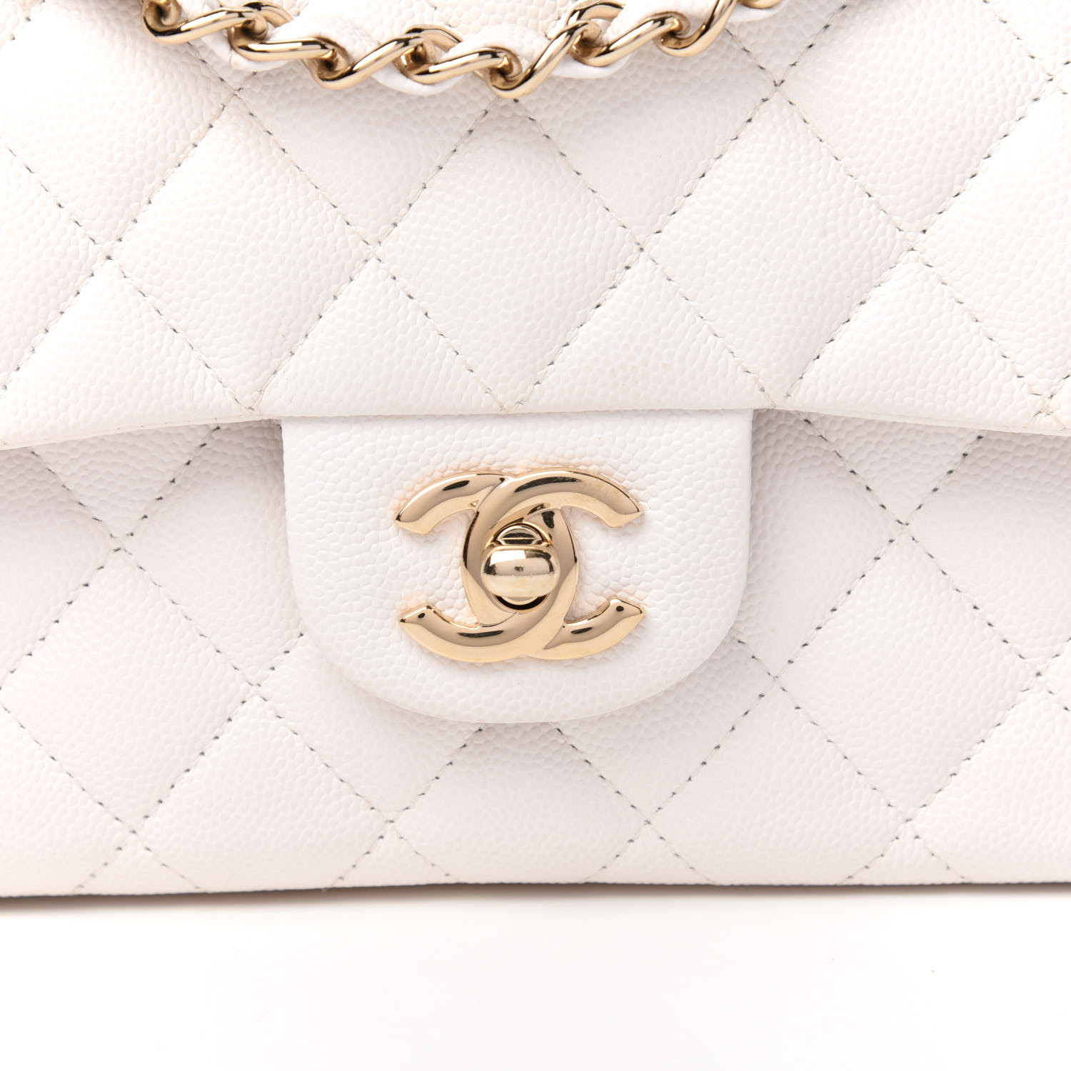 CHANEL Caviar Quilted Small Double Flap White 705814 | FASHIONPHILE