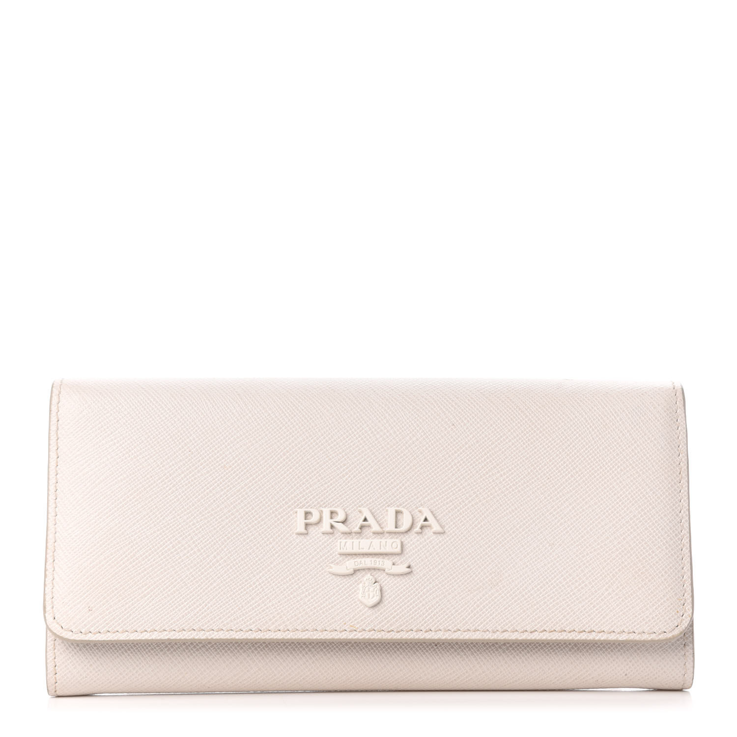 PRADA Saffiano Shine Monochrome Continental Wallet Talco 707287 ...