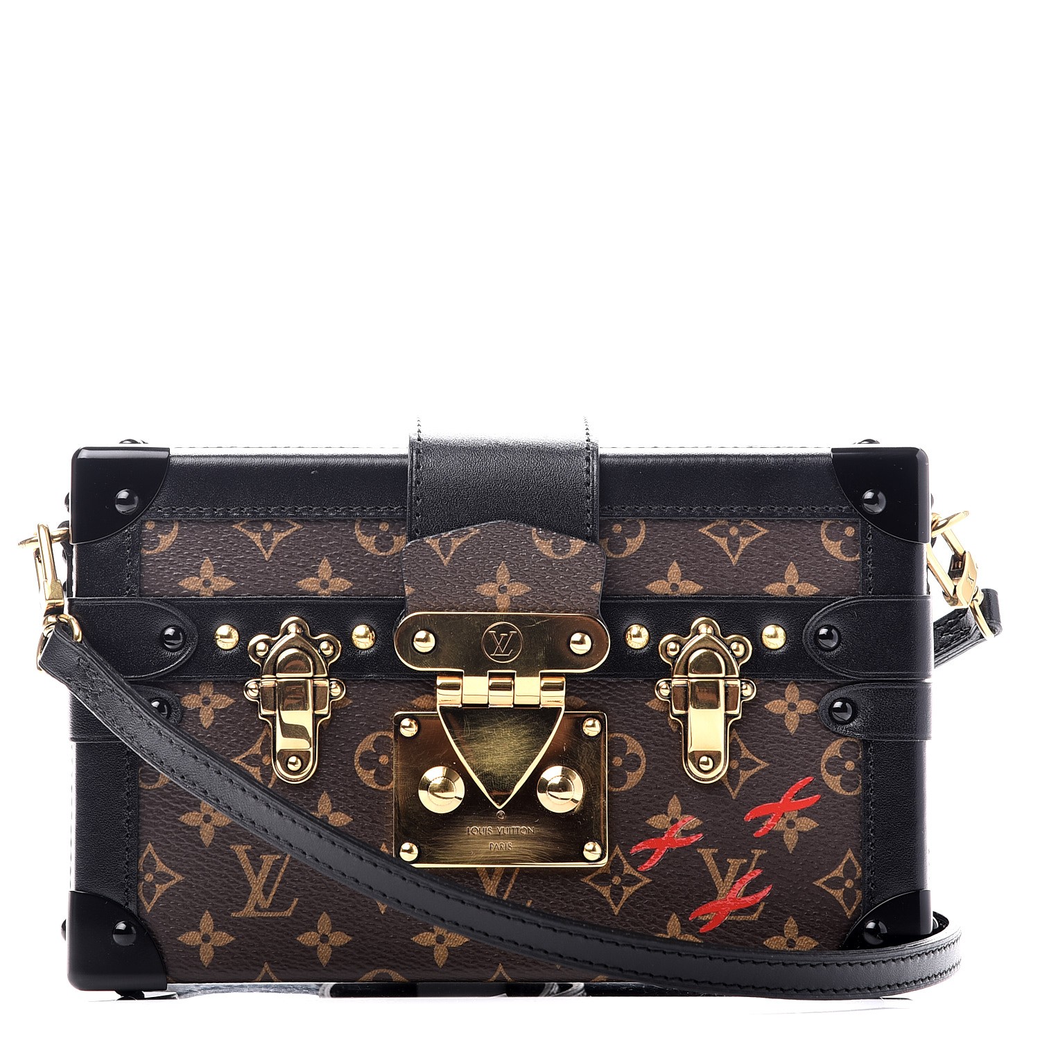 LOUIS VUITTON Monogram Petite Malle Black 236680