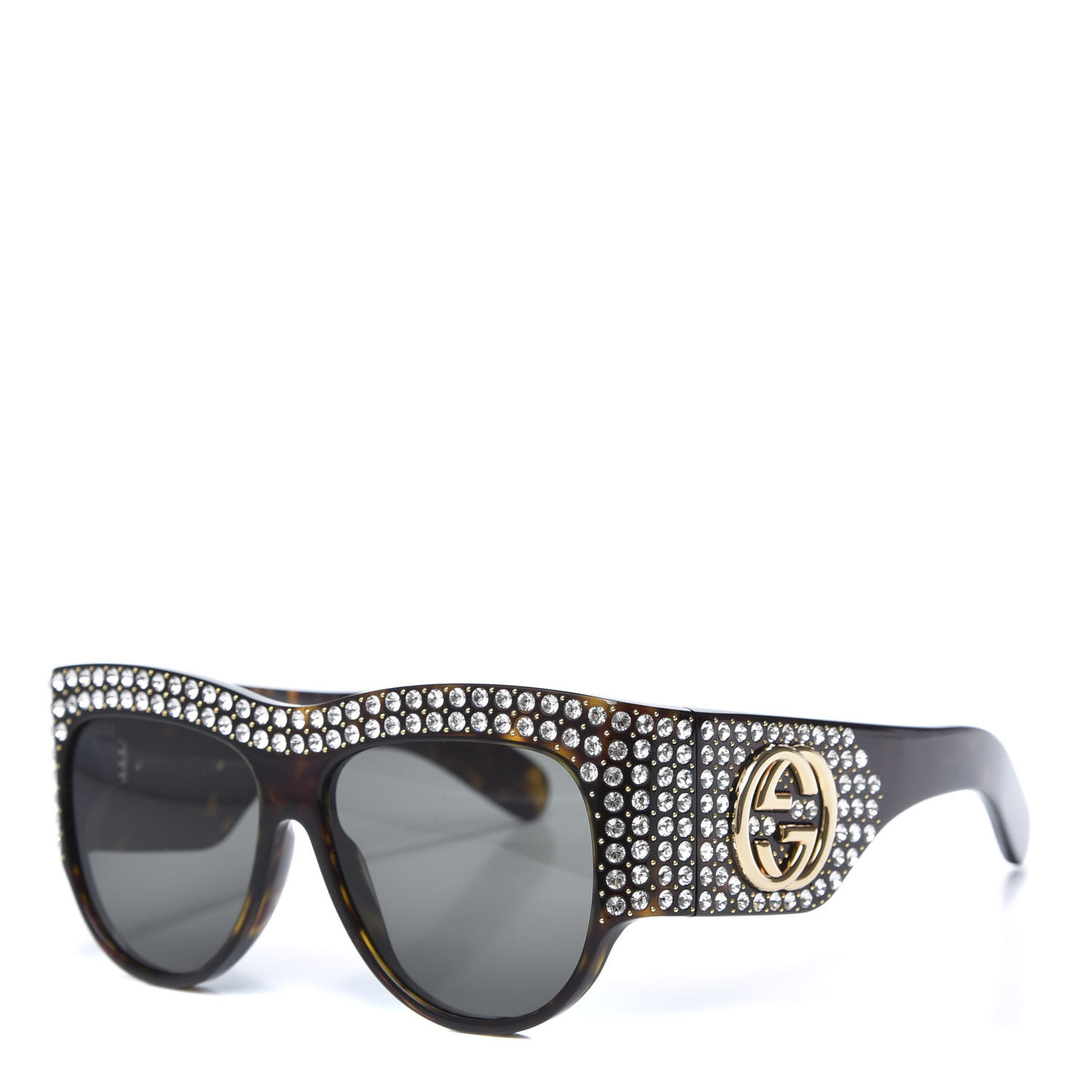 Gucci Acetate Crystal Oversize Hollywood Forever Sunglasses Gg0144s