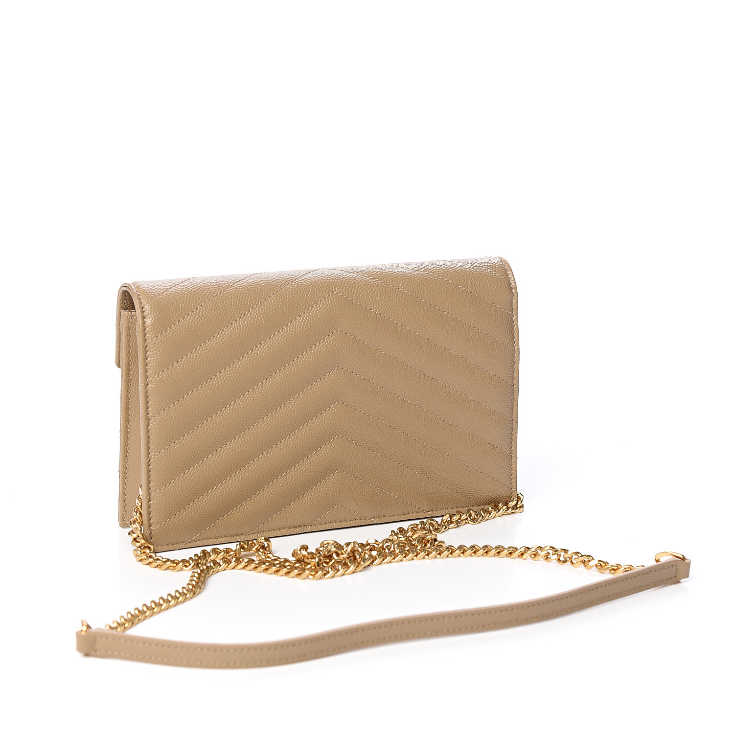 saint laurent grain de poudre envelope wallet on a chain