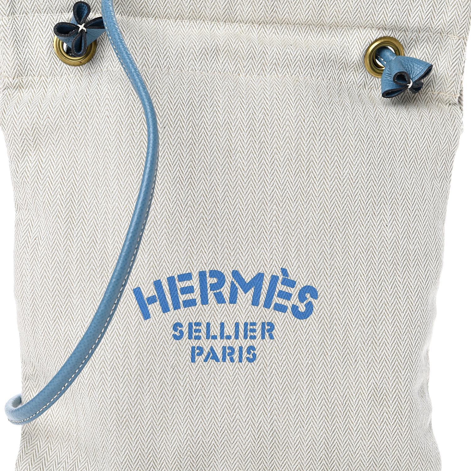 HERMES Canvas Epsom Aline Grooming Bag Craie 549909