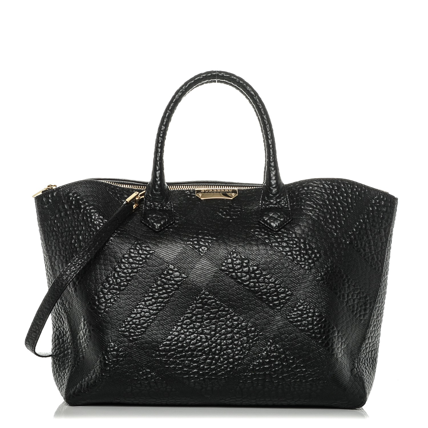 BURBERRY Heritage Grain Medium Dewsbury Tote Black 223352