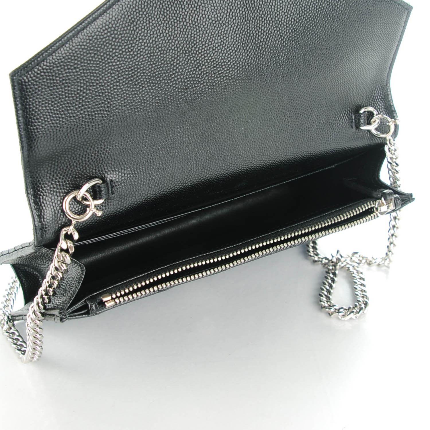 saint laurent grain de poudre envelope wallet on a chain