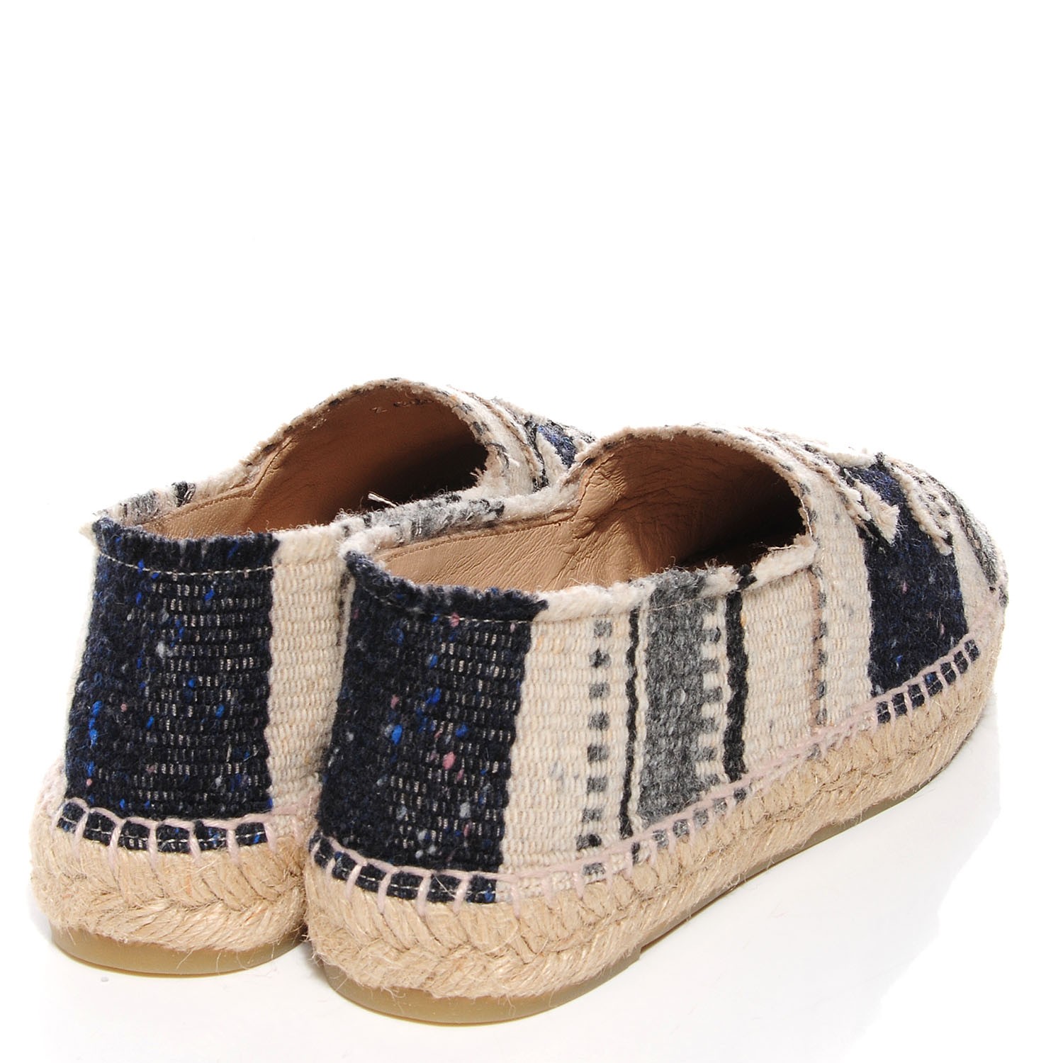 CHANEL Canvas Striped CC Espadrilles 36 93121