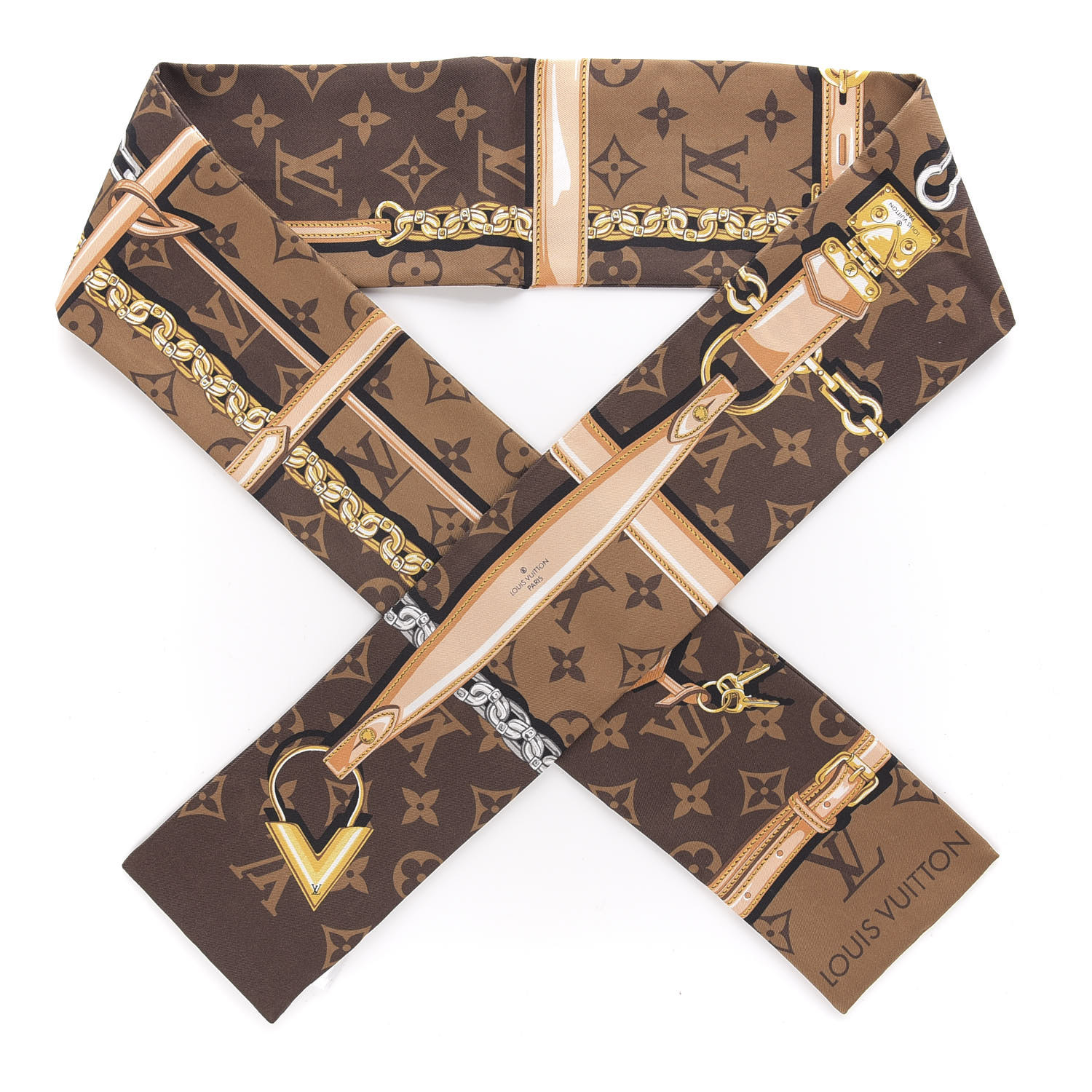 Louis Vuitton Silk Monogram Confidential Bandeau Brown 593037 4389