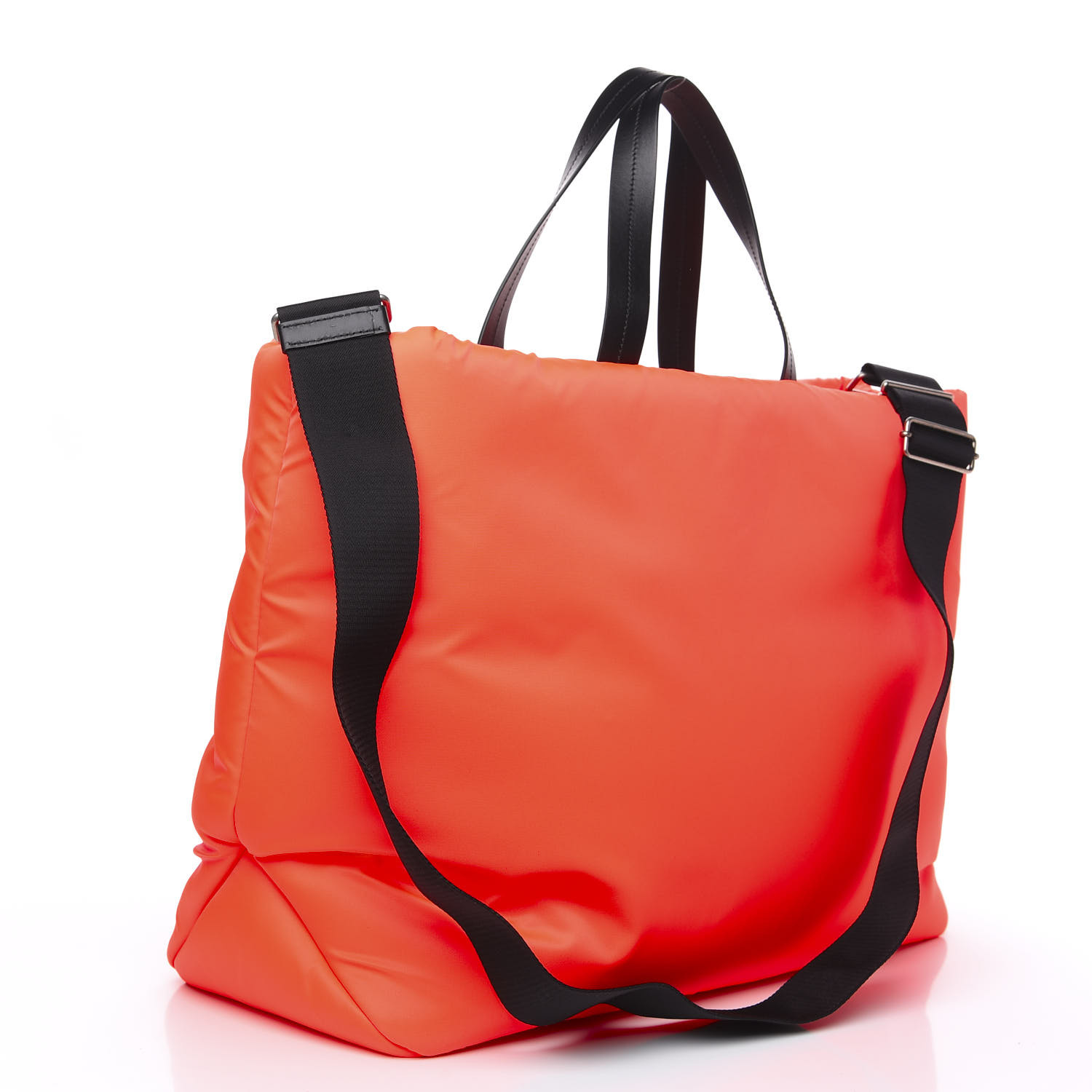 PRADA Puffer Nylon Tote Bag Arancio Fluo 592310 | FASHIONPHILE