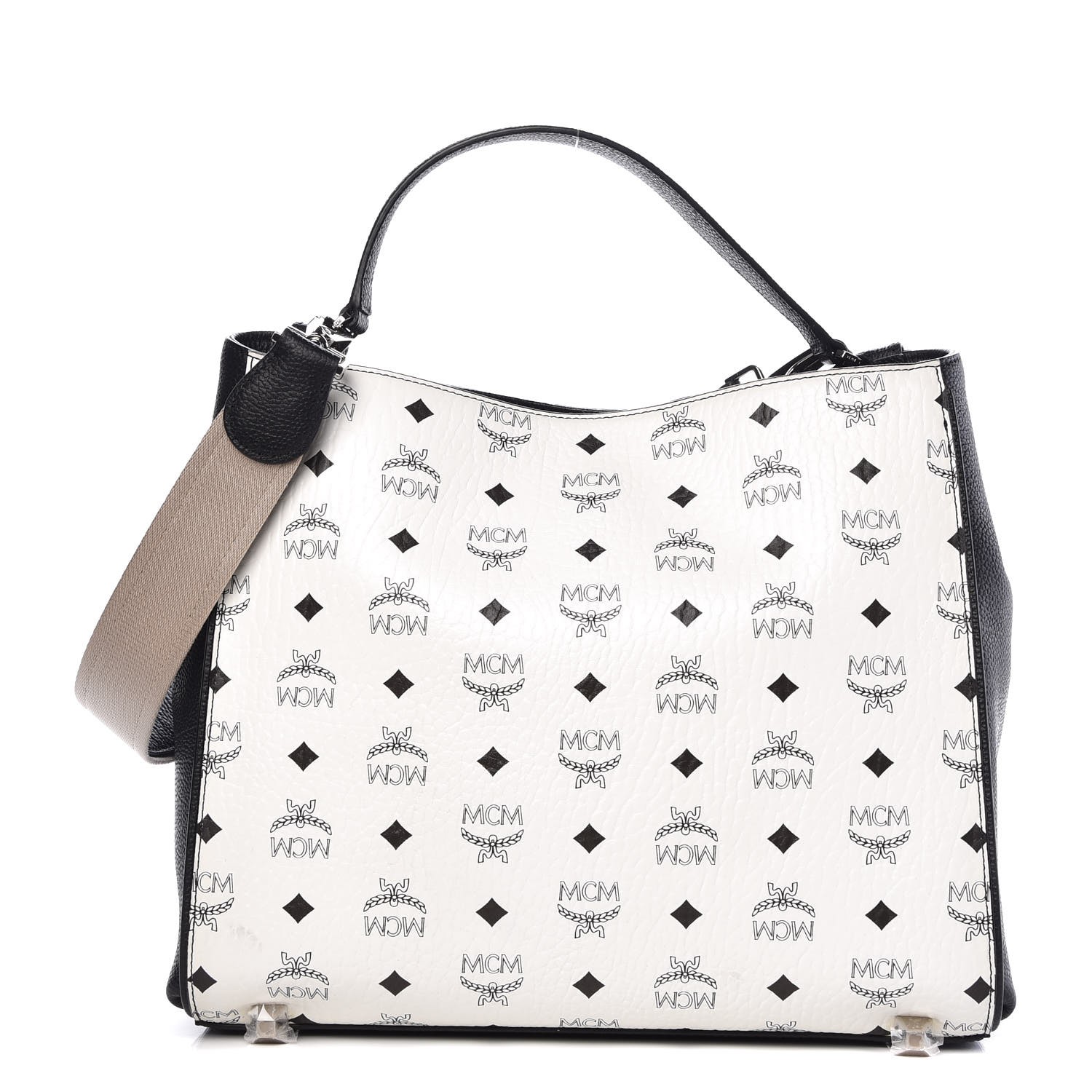 mcm white shoulder bag