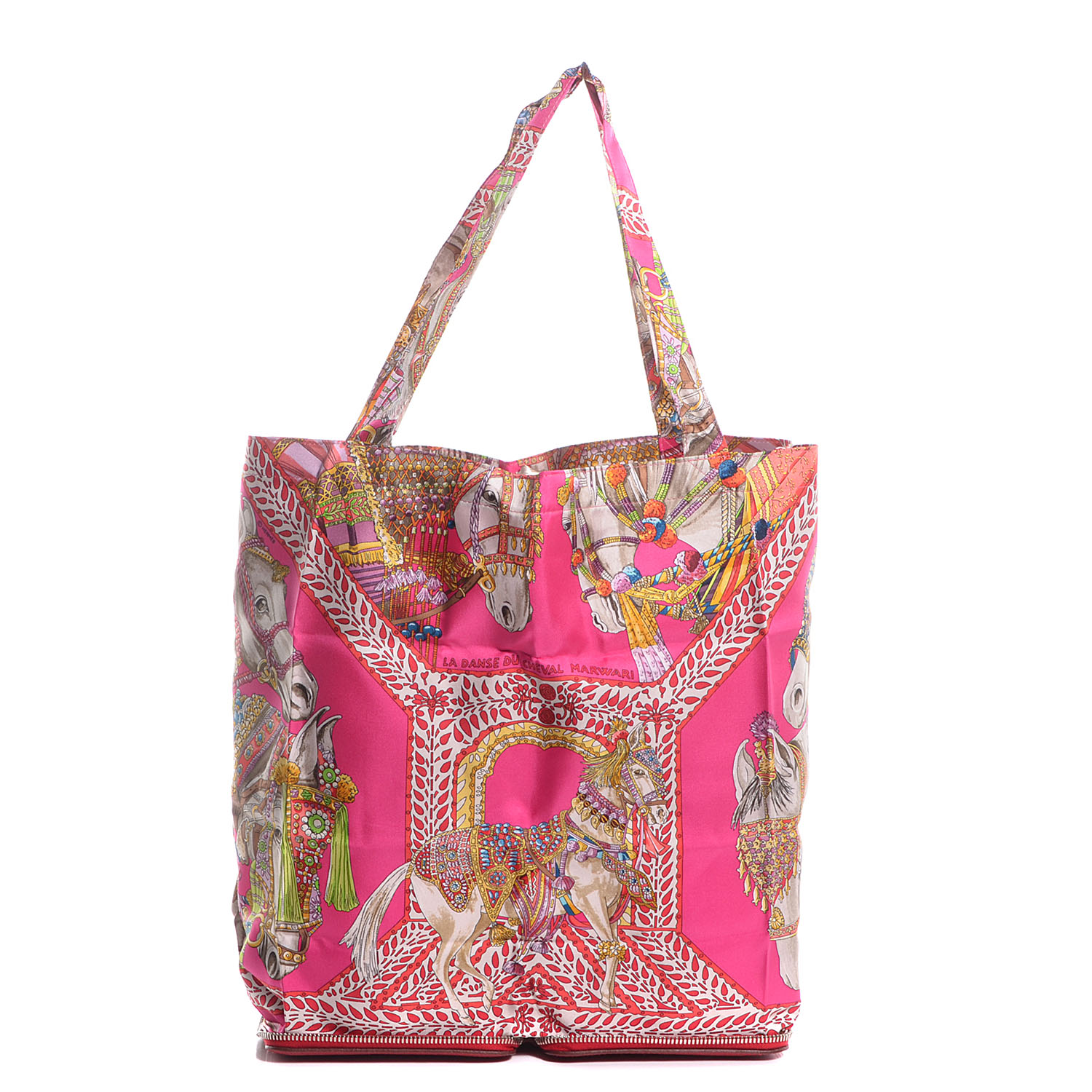 HERMES Silky Pop La Danse du Cheval Marwari Shopper Tote 76503