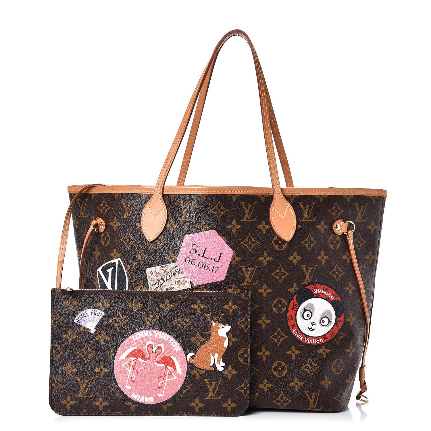 Lv neverfull best sale world tour