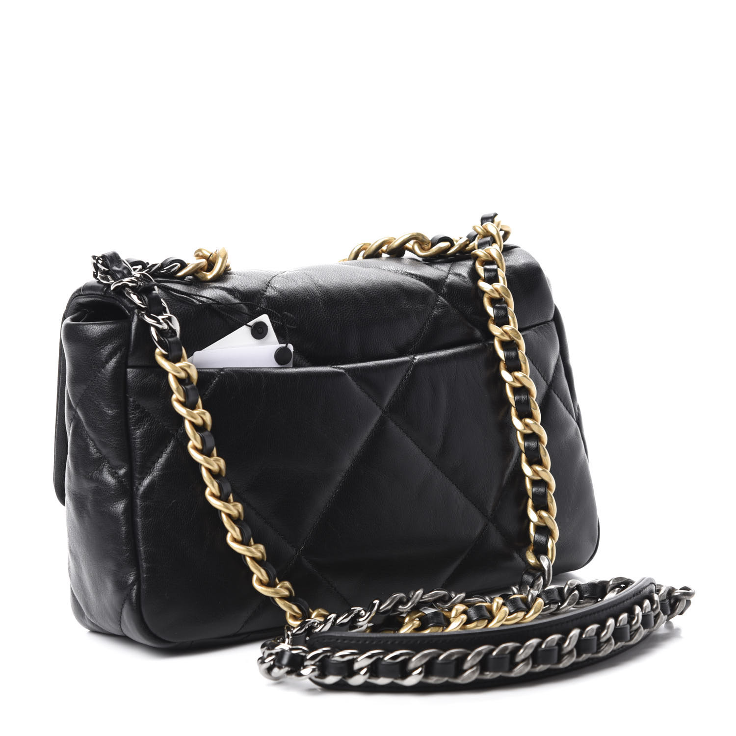 goatskin quilted medium chanel 19 flap black