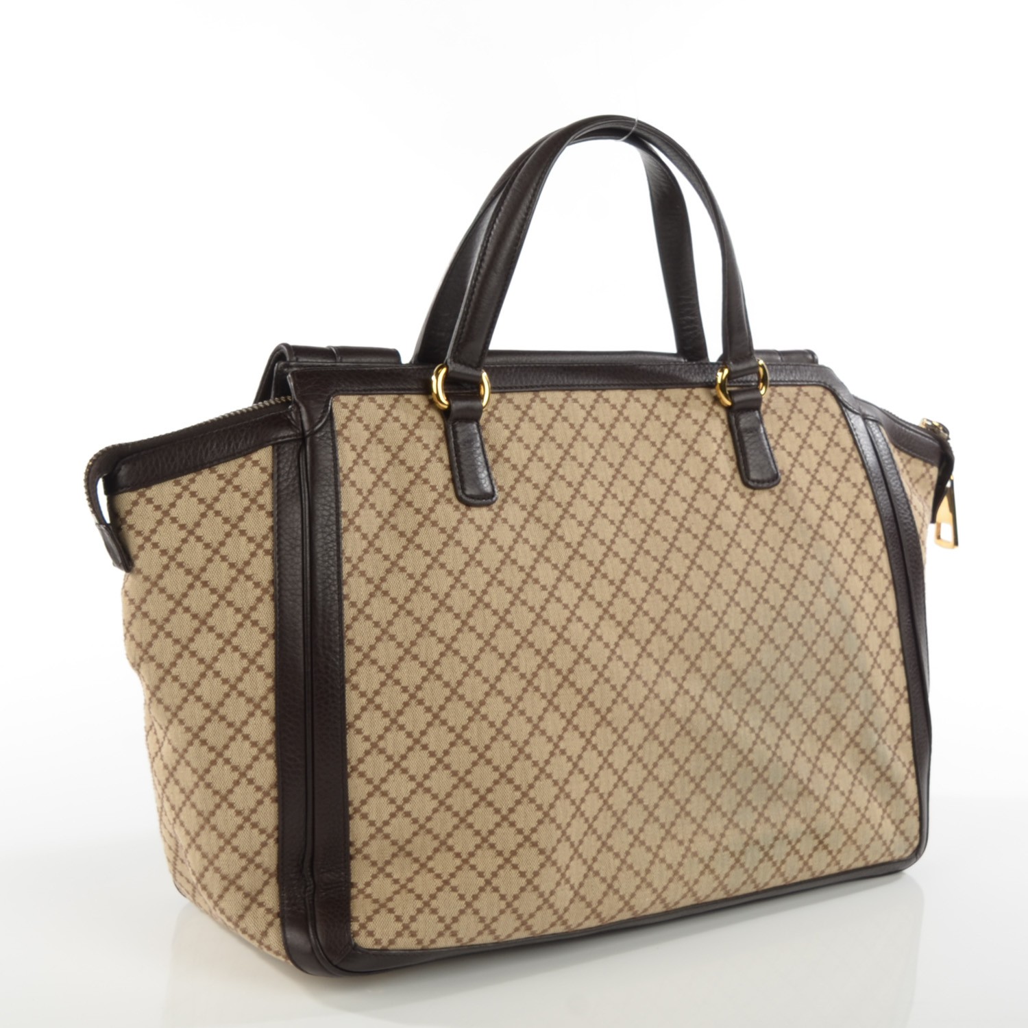 gucci brown diamante canvas shoulder bag