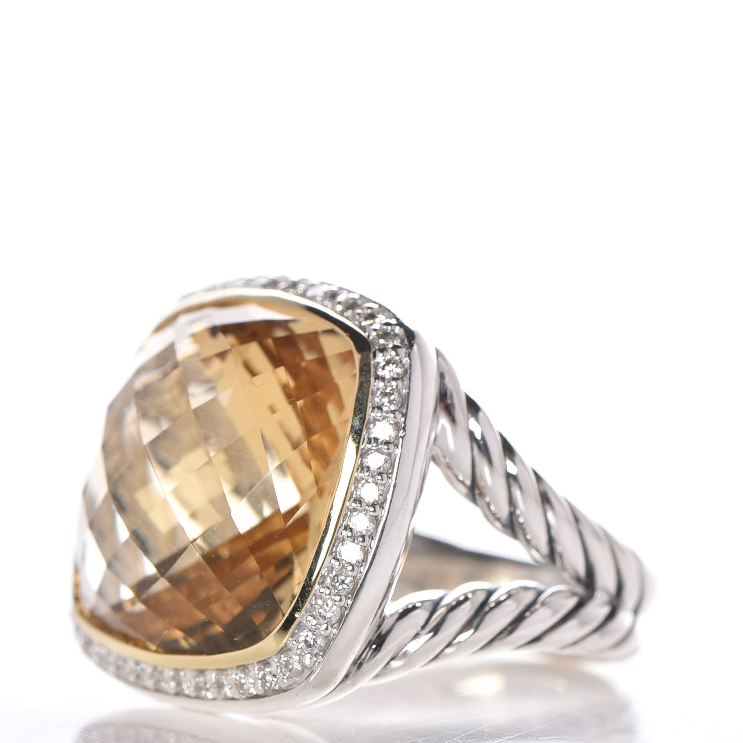 DAVID YURMAN Sterling Silver 18K Yellow Gold Diamond Champagne Citrine ...