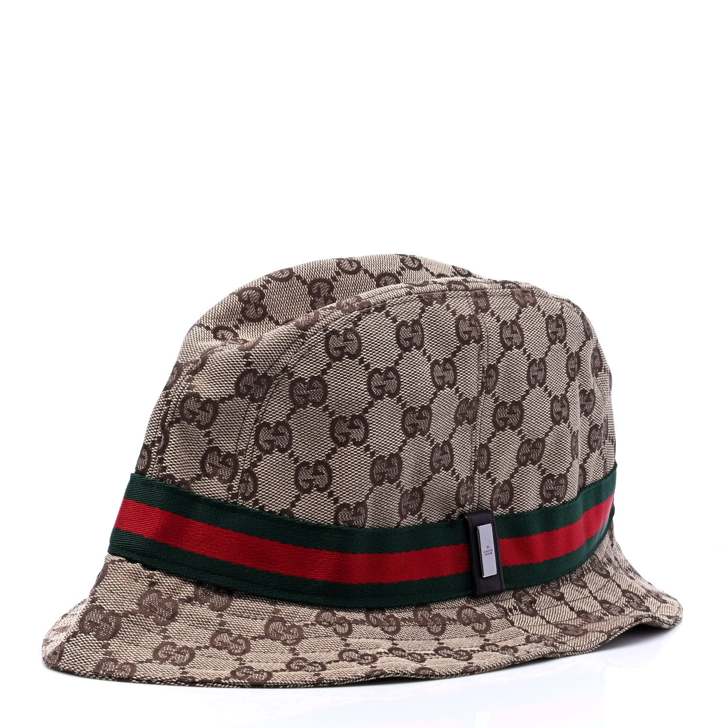 GUCCI Monogram Web Bucket Hat L Brown 777060 | FASHIONPHILE