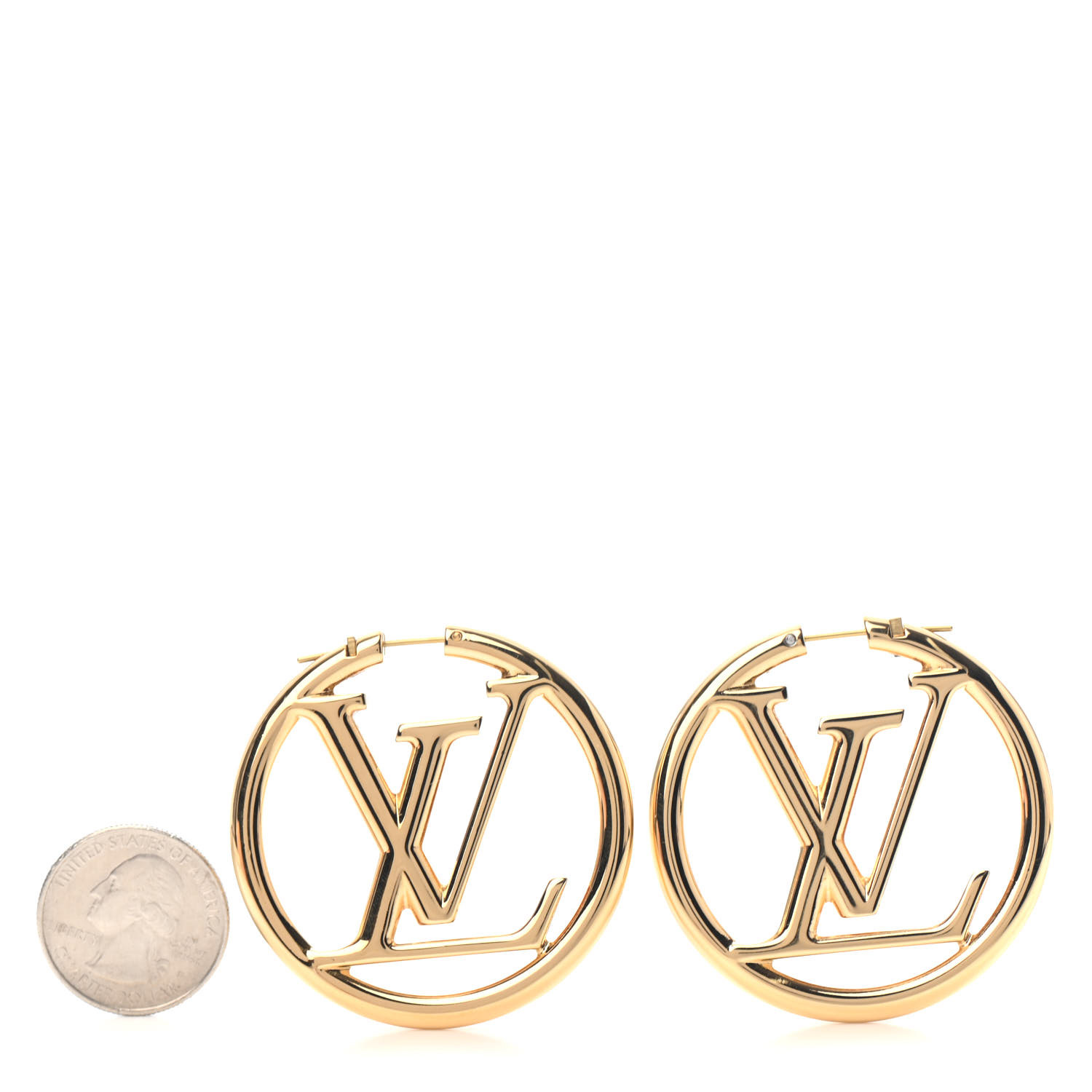 Louis Vuitton Louise Hoop Earrings Gold 580084
