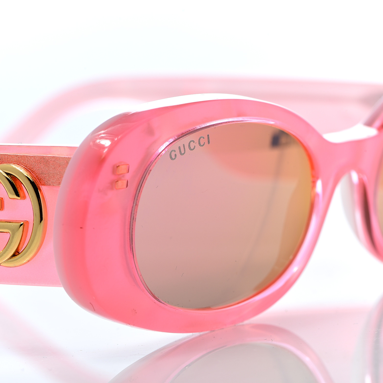 Gucci Acetate Oval Sunglasses Gg0517s Pink 537355 